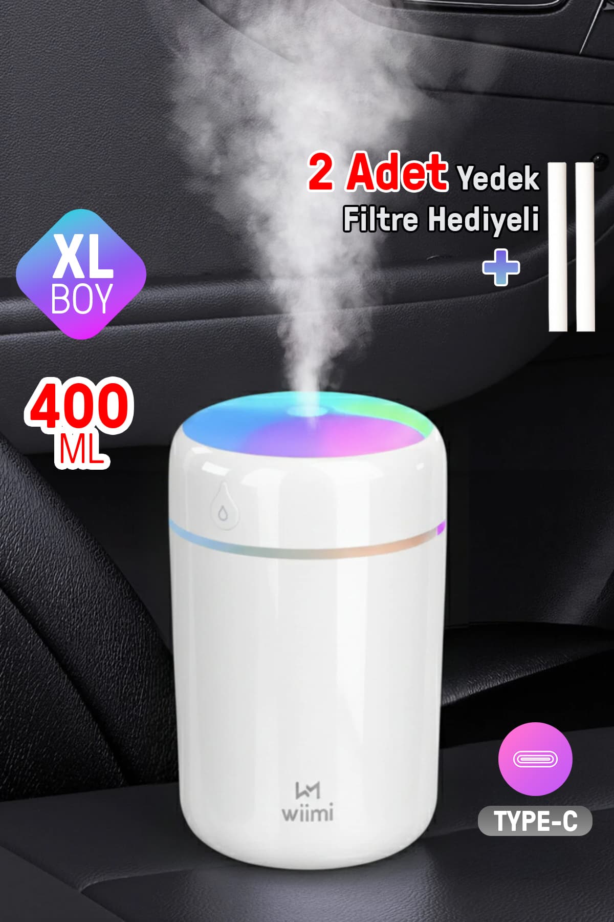 Wiimi 400 ml Ultrasonik Hava Nemlendirici Buhar Makinesi Ve Aroma Difüzörü