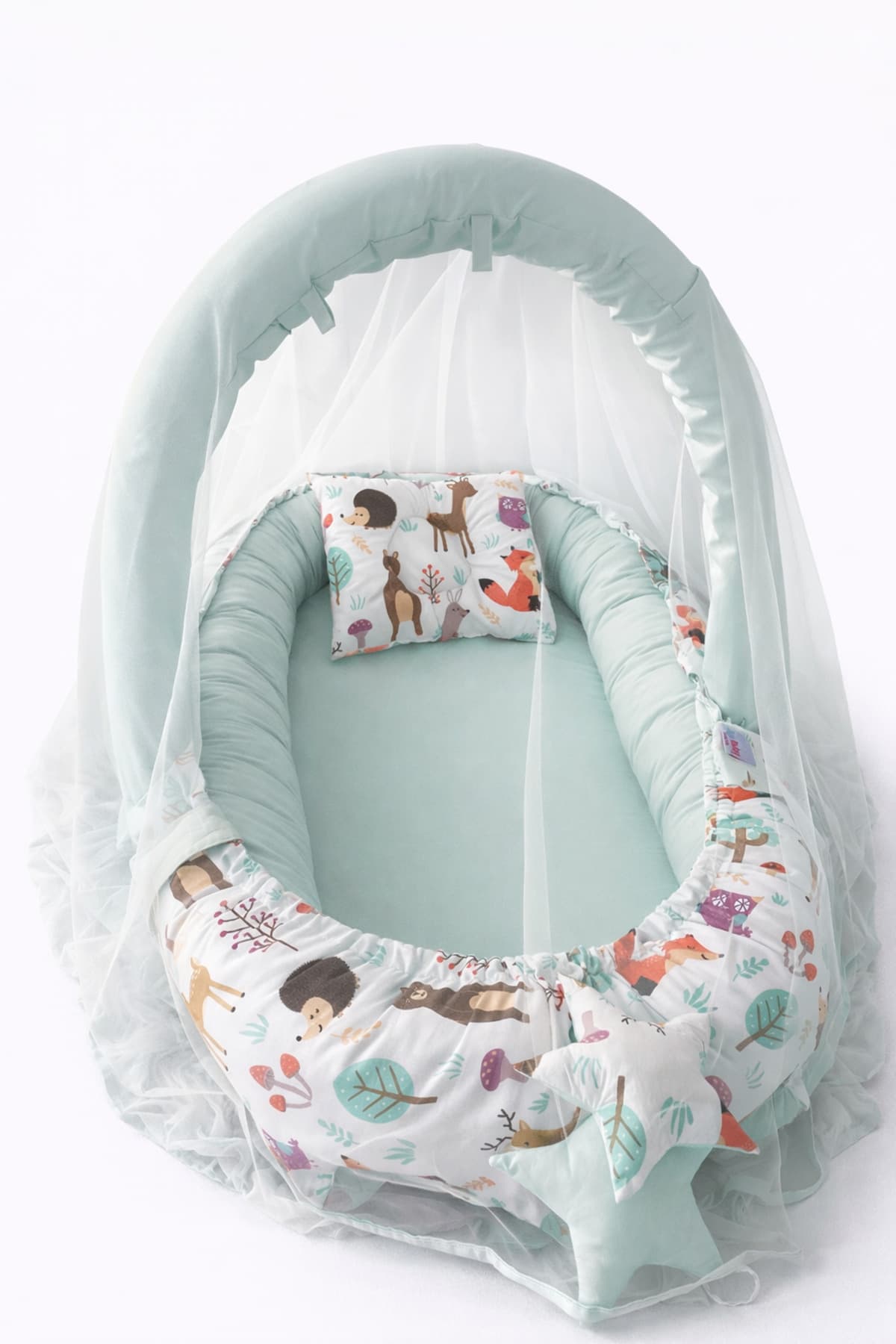 Jaju Baby Babynest Sevimli Orman Cibinlik Tüllü - Oyuncak Askılı Lüx Tasarım Jaju-babynest