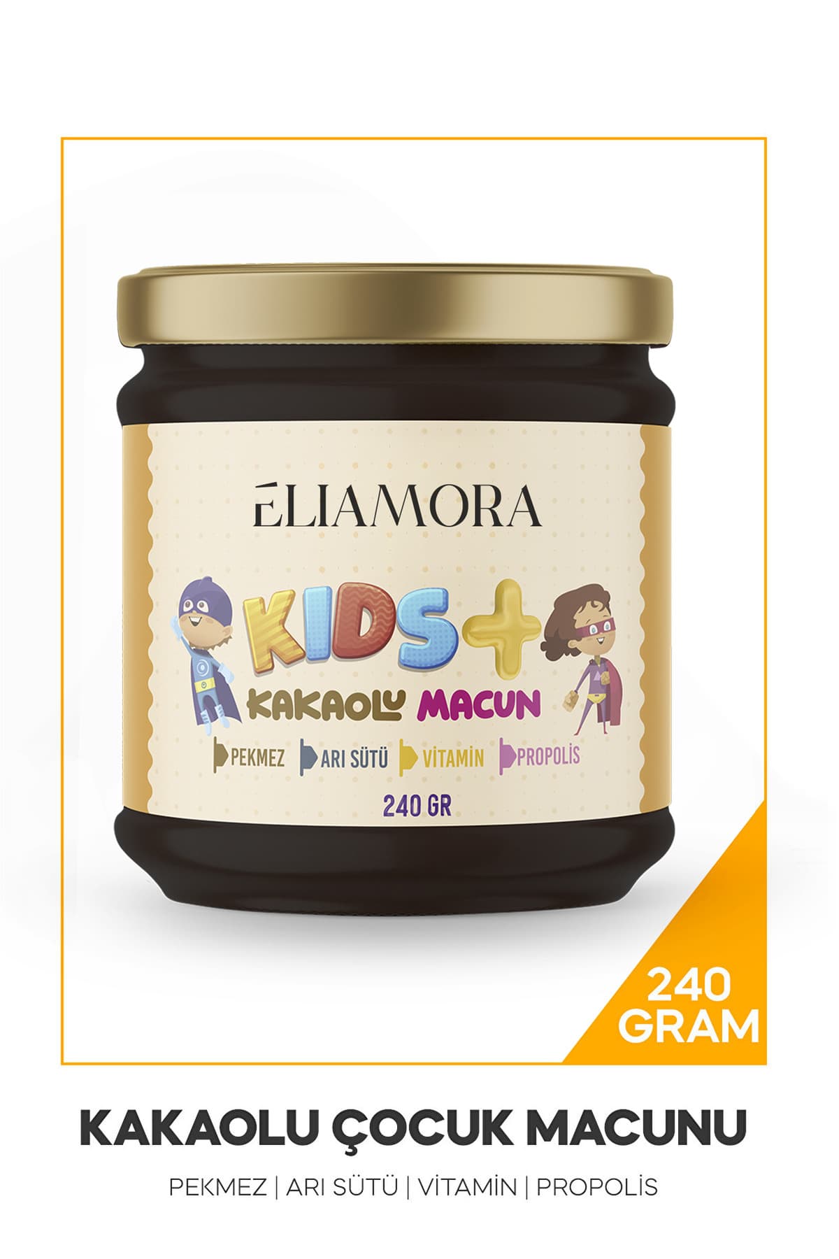 Eliamora Çocuk Macunu -Kakao Propolis Pekmez Arı Sütü Bal Ve Vitamin