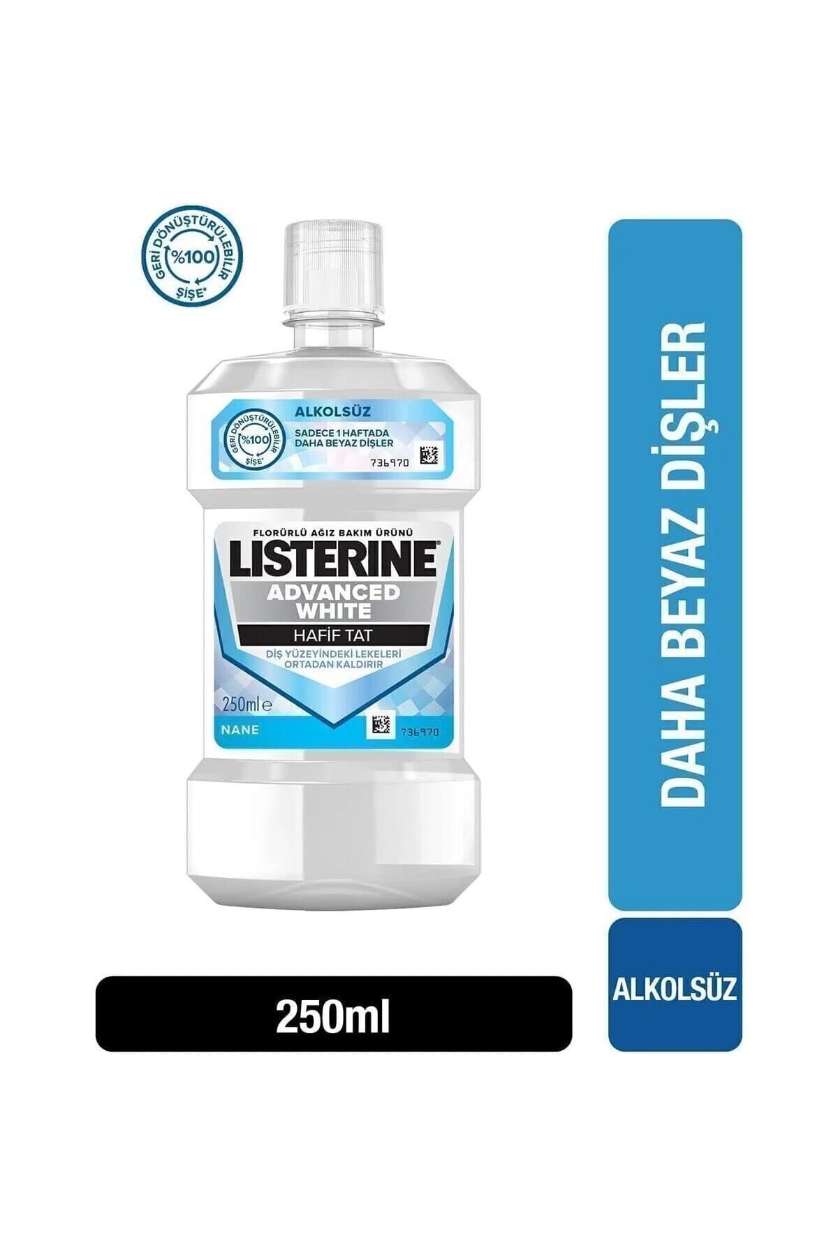 Listerine Advanced White Hafif Tat Nane Ağız Bakım Suyu 250 ml