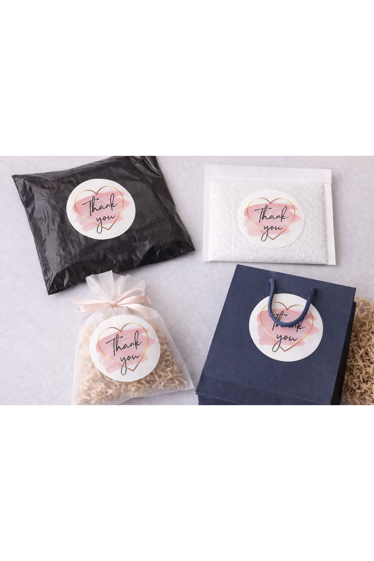 EcoNest Sticker Kuşe 108 Adet – Pembe Thank You – Yuvarlak Kesim 3,7 cm – A Kalite Etiket