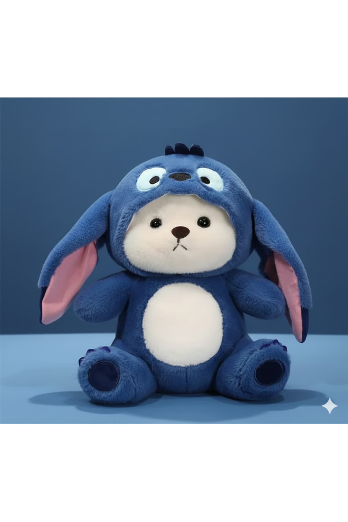 ZİVENTA Kostümlü Küçük Sevimli Ayı Peluş Bebek Oyuncak Kıyafetli Kapüşonlu Açılır Şapka Puffy Hug