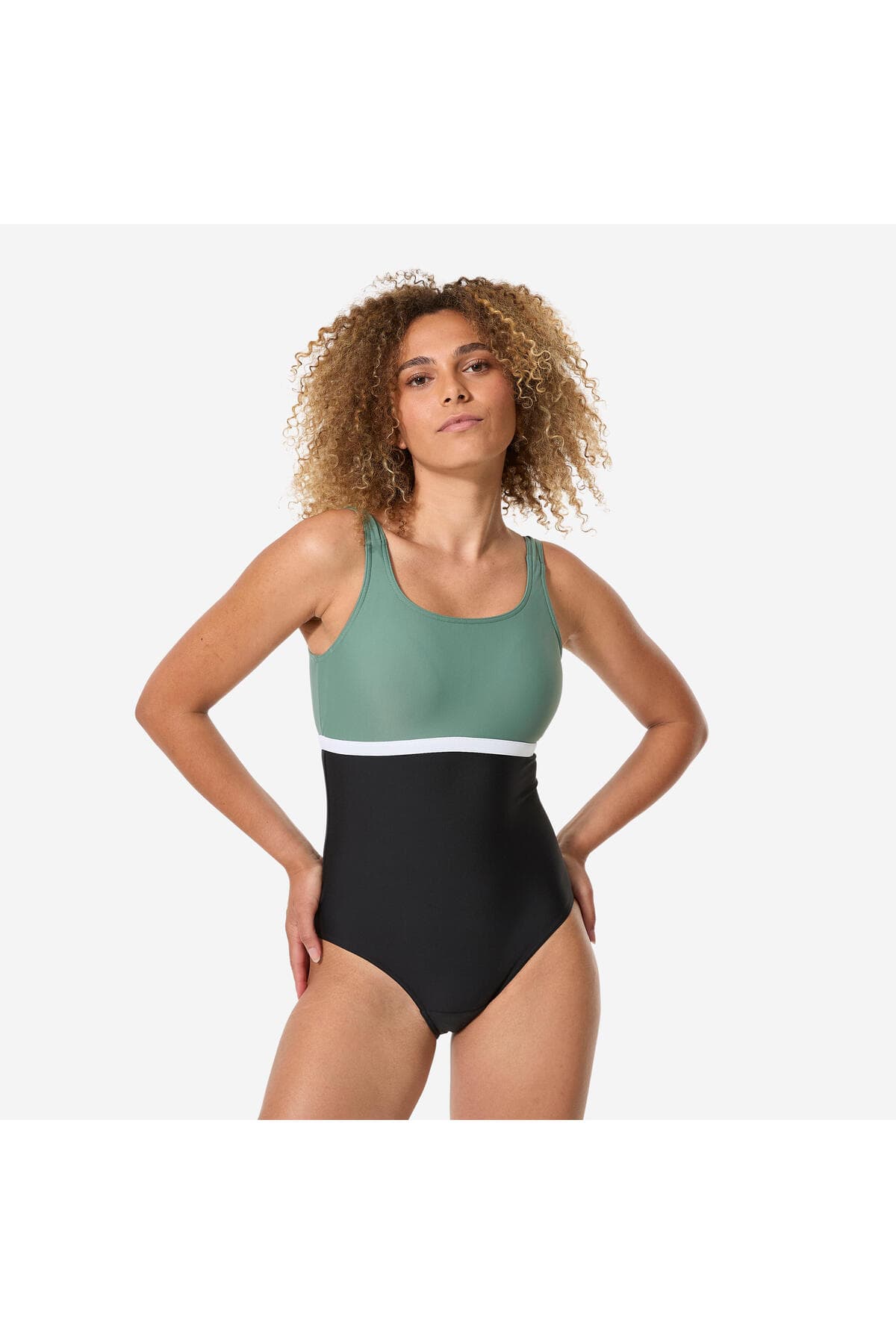 Decathlon Kadın U Kesim Sırt Detaylı Mayo - Haki - Heva Li