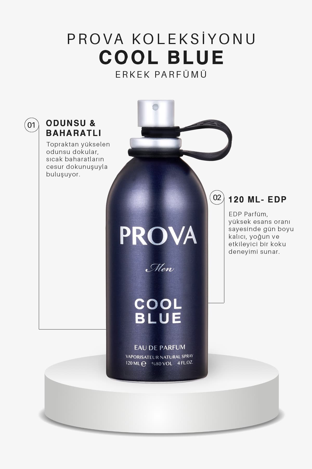 Prova Cool Blue Edp Odunsu Baharat Erkek Parfüm 120 ml