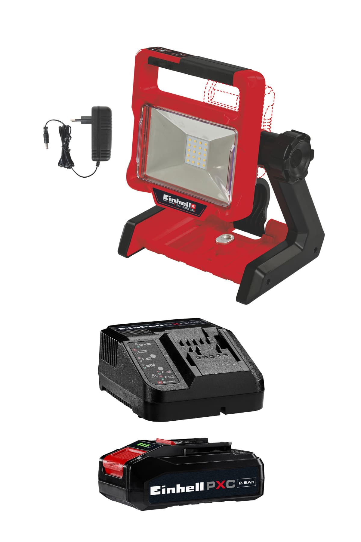 Einhell TE-CL 18/2000 LiAC, Akülü Projektör Seti ( 2,5 Ah Starter Kit Dahil)