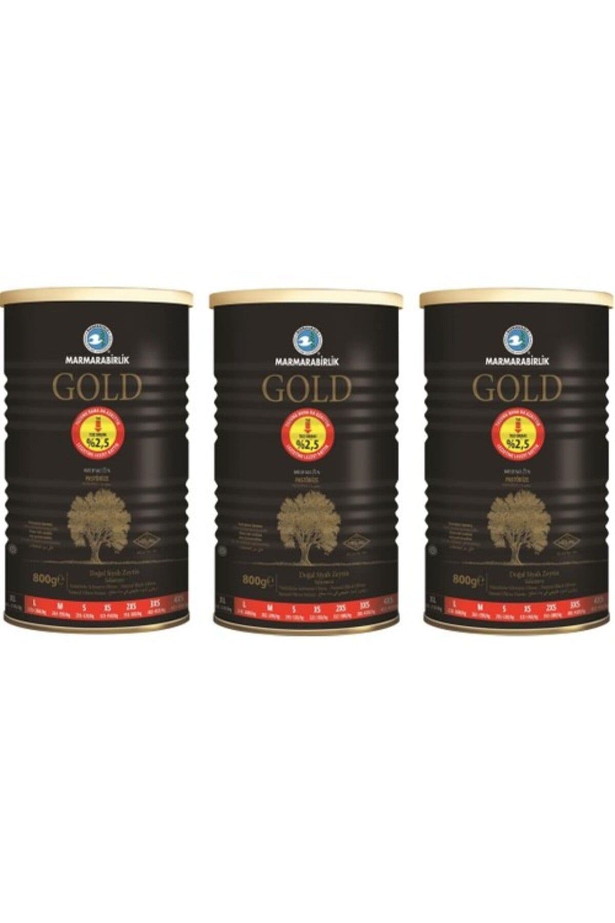 Marmarabirlik Marmara Birlik Gold Siyah Zeytin 800 Gr 201-230 Xl 3 Adet