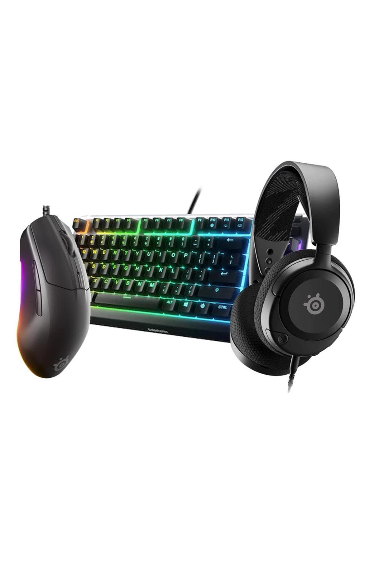 SteelSeries Power Up Bundle Kulaklık Mouse Klavye Set ( Nova1 , Rival3 , Apex3 TKL)