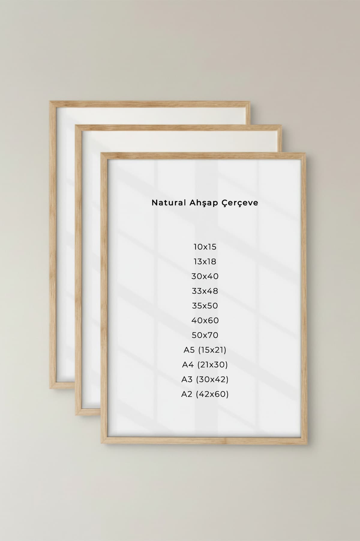 Zevahir Home 3 ADET Ahşap Duvar Çerçevesi – Poster ve Fotoğraf Çerçevesi Salon Ahşap Tablo, Bebek Odası Çerçeve