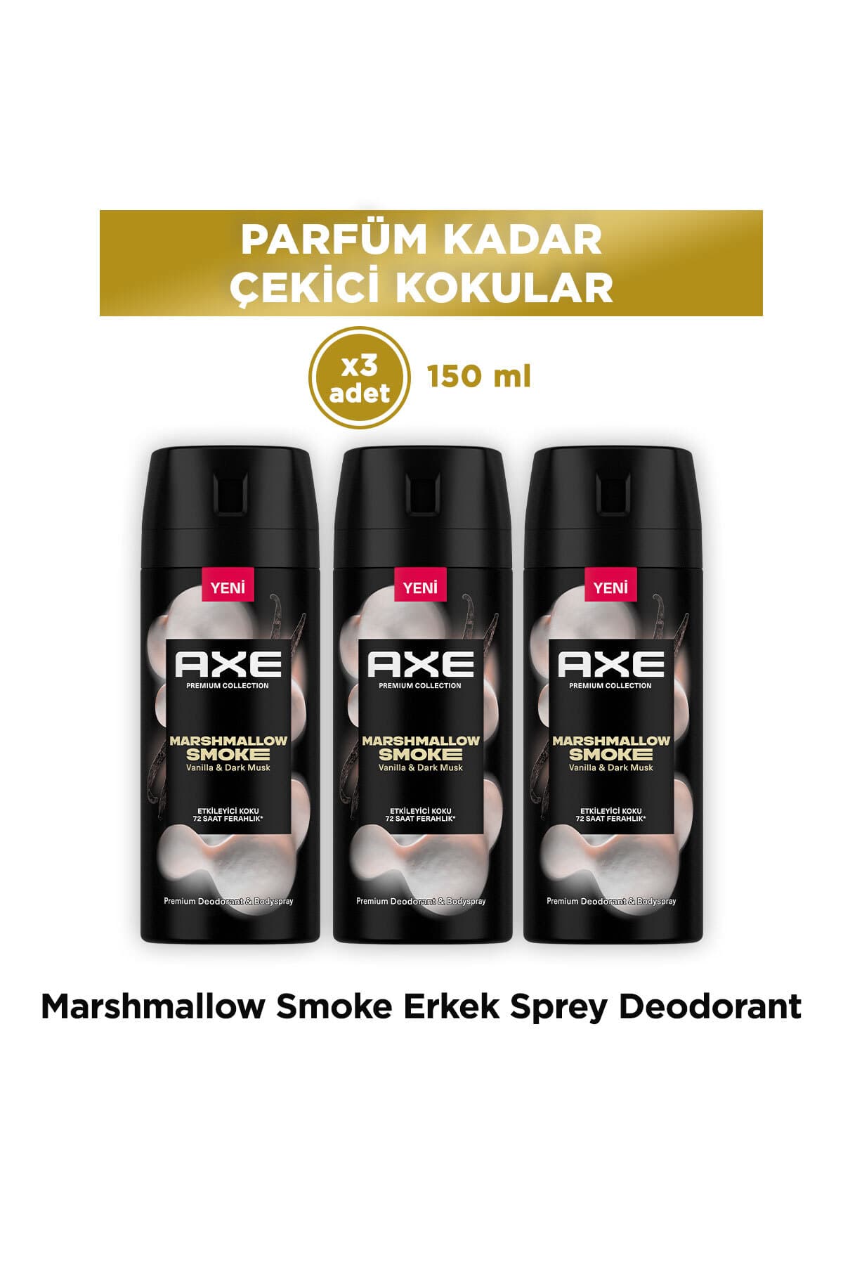 Axe Premium Collection Erkek Deodorant Marshmallow Smoke 150 ml x3