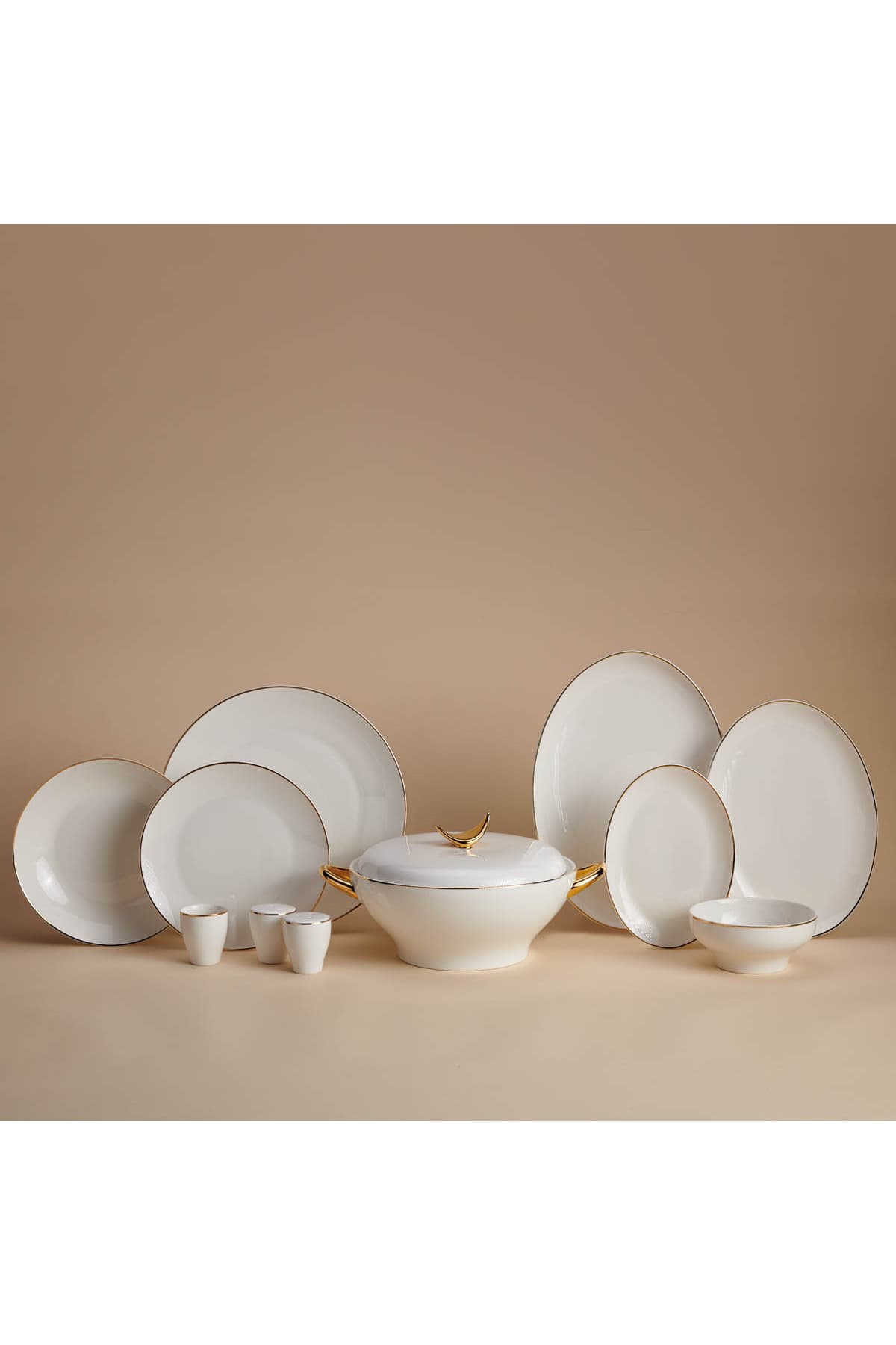 KORKMAZ Lidya Collection 60 Parça Gold Yemek Takımı A8187