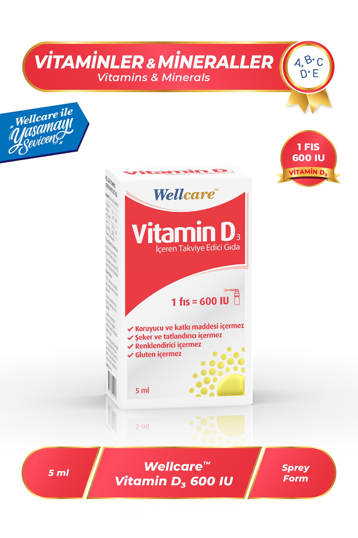 Wellcare Vitamin D3 600 IU - 5 ML