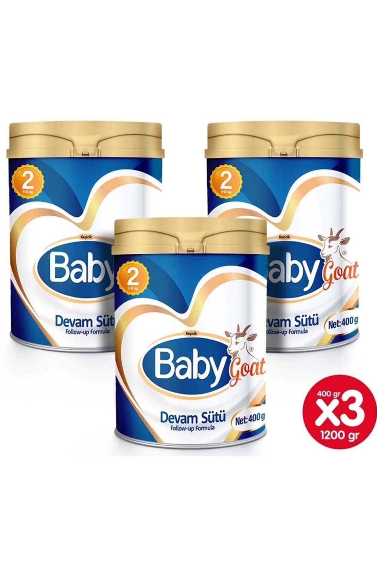 Baby Goat 2 Keçi Sütü Bazlı Devam Sütü 400 gr X 3 Adet