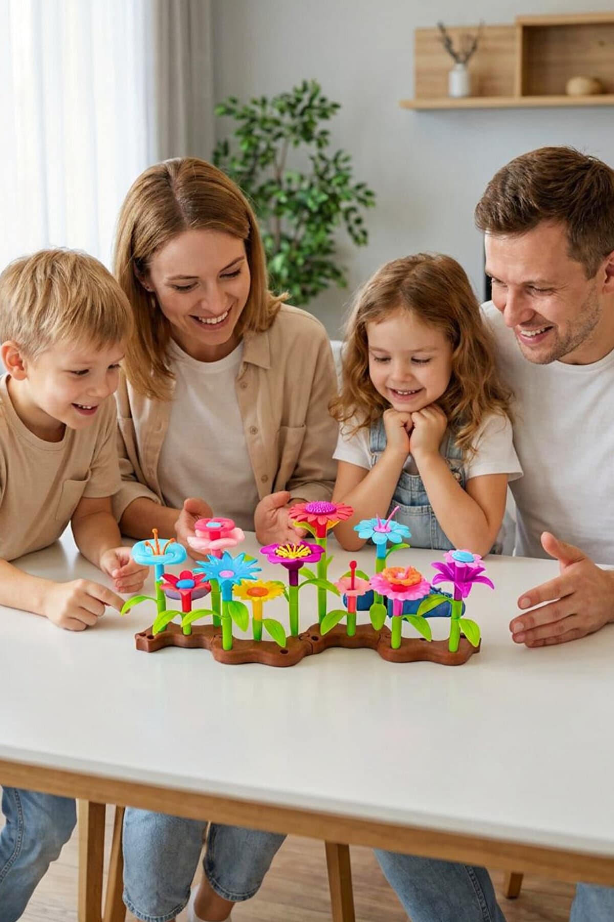 Bubbyplay Kutulu Çiçek Bahçesi Oyuncak 52 Parça Yapım Seti Bul Tak Blok Eğitici Montessori Okul Öncesi 3 Yaş