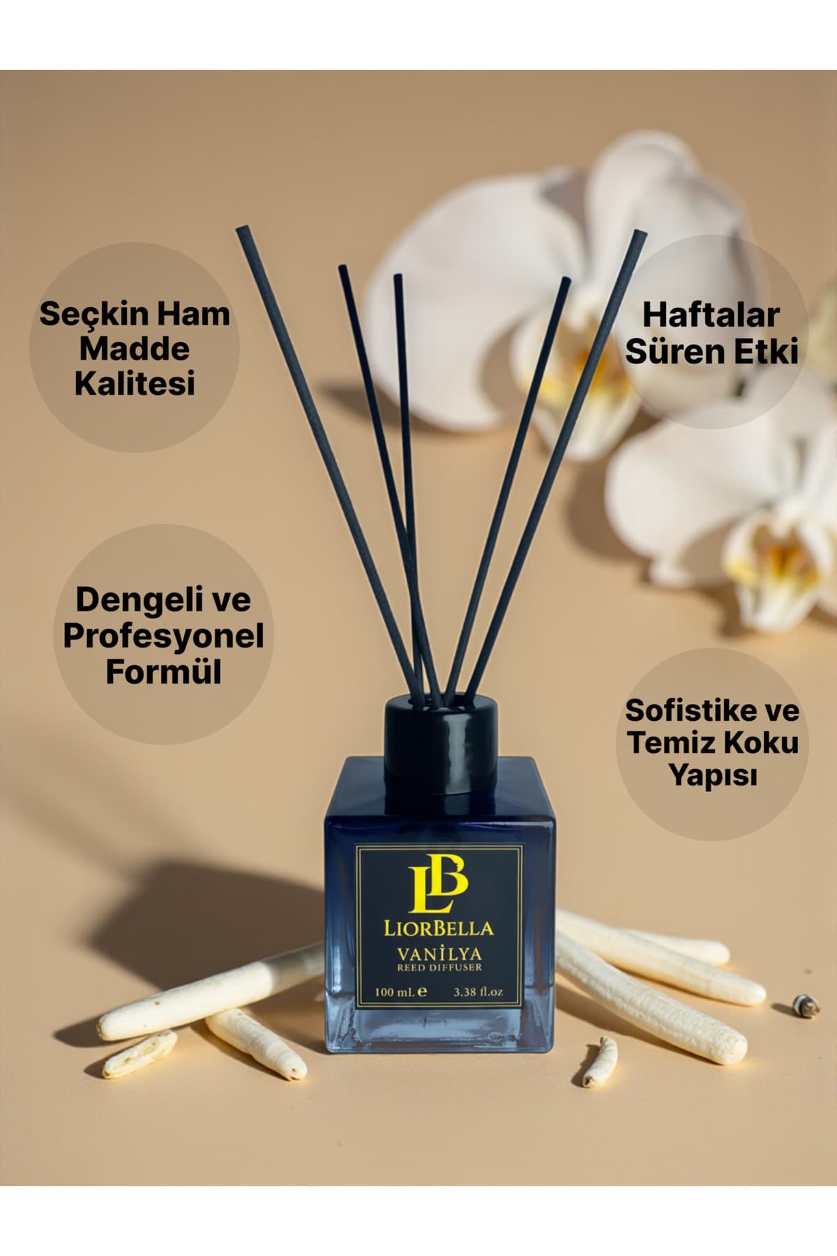 LiorBella Bambu Çubuklu Vanilya Oda Kokusu