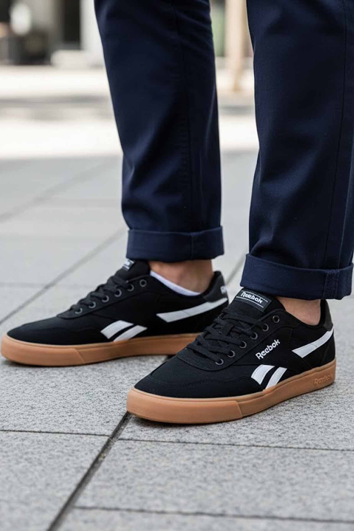 Reebok Erkek Siyah Sneaker - Günlük Spor Ayakkabı - Kauçuk Tabanlı Rahat Tasarım