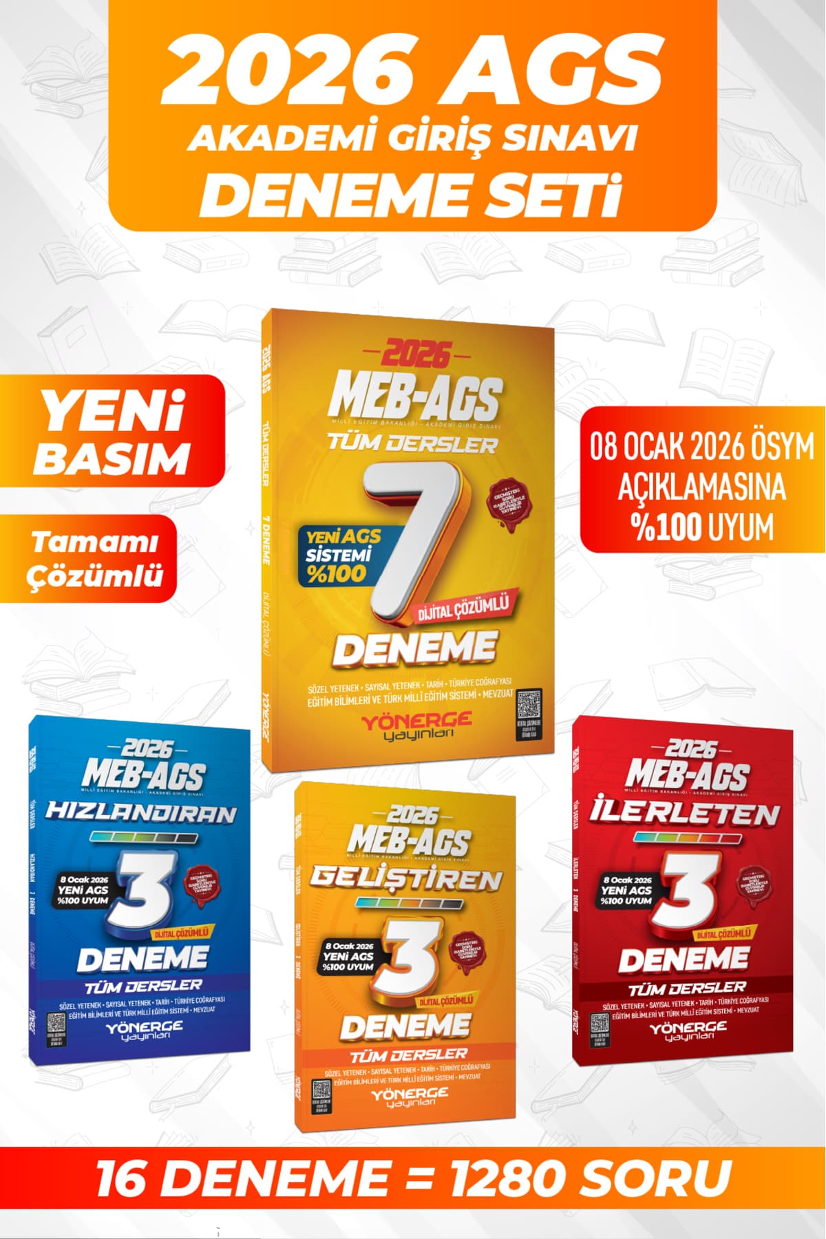 Yönerge Yayınları YENİ AGS SİSTEMİ (EFSANE KAMPANYA) 2026 MEB AGS AKADEMİ GİRİŞ SINAVI 16'LI DENEME SETİ Tamamı Çözümlü