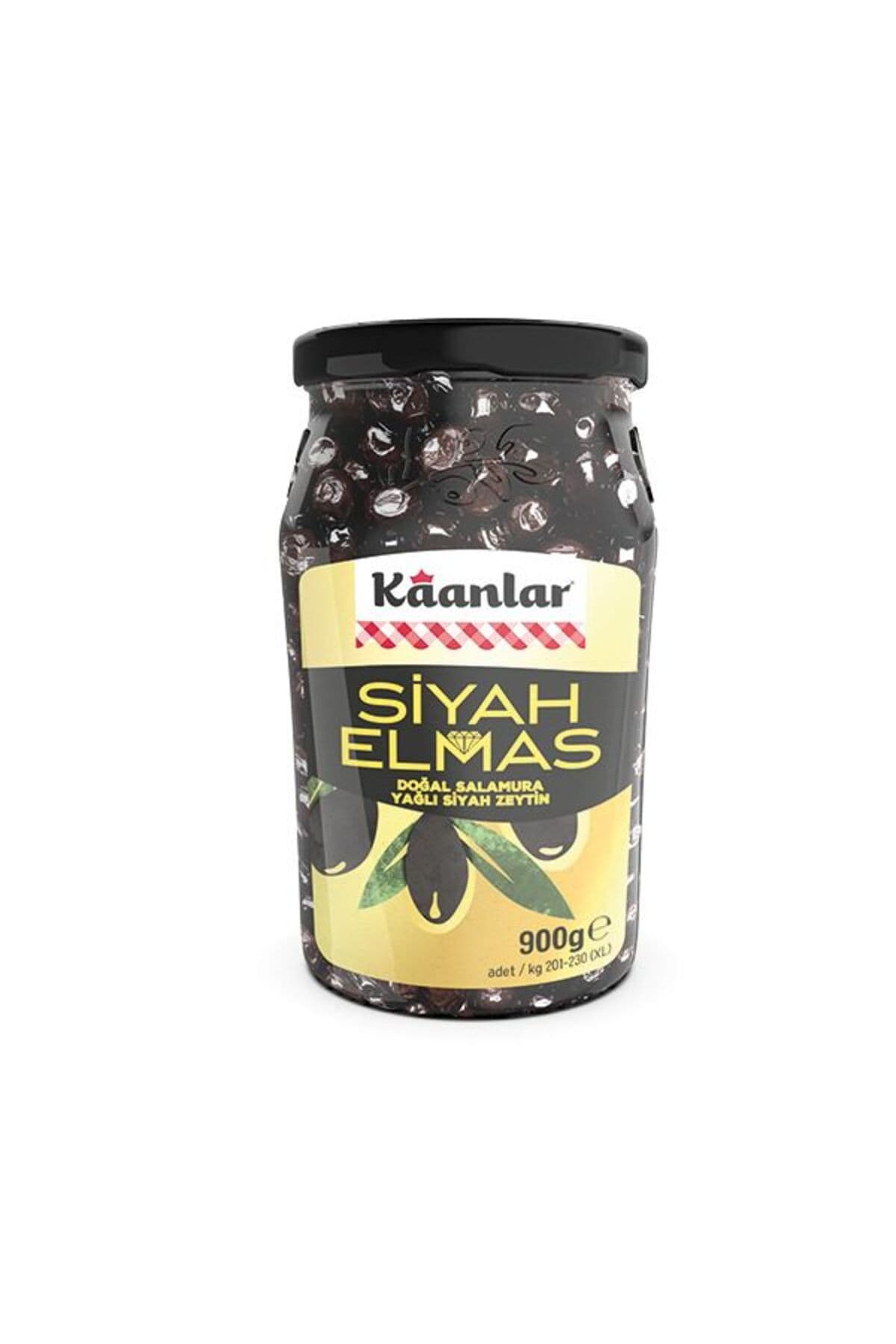 Kaanlar 900 GR Siyah Elmas Doğal Salamura Yağlı İri Siyah Sele Zeytin 201-230