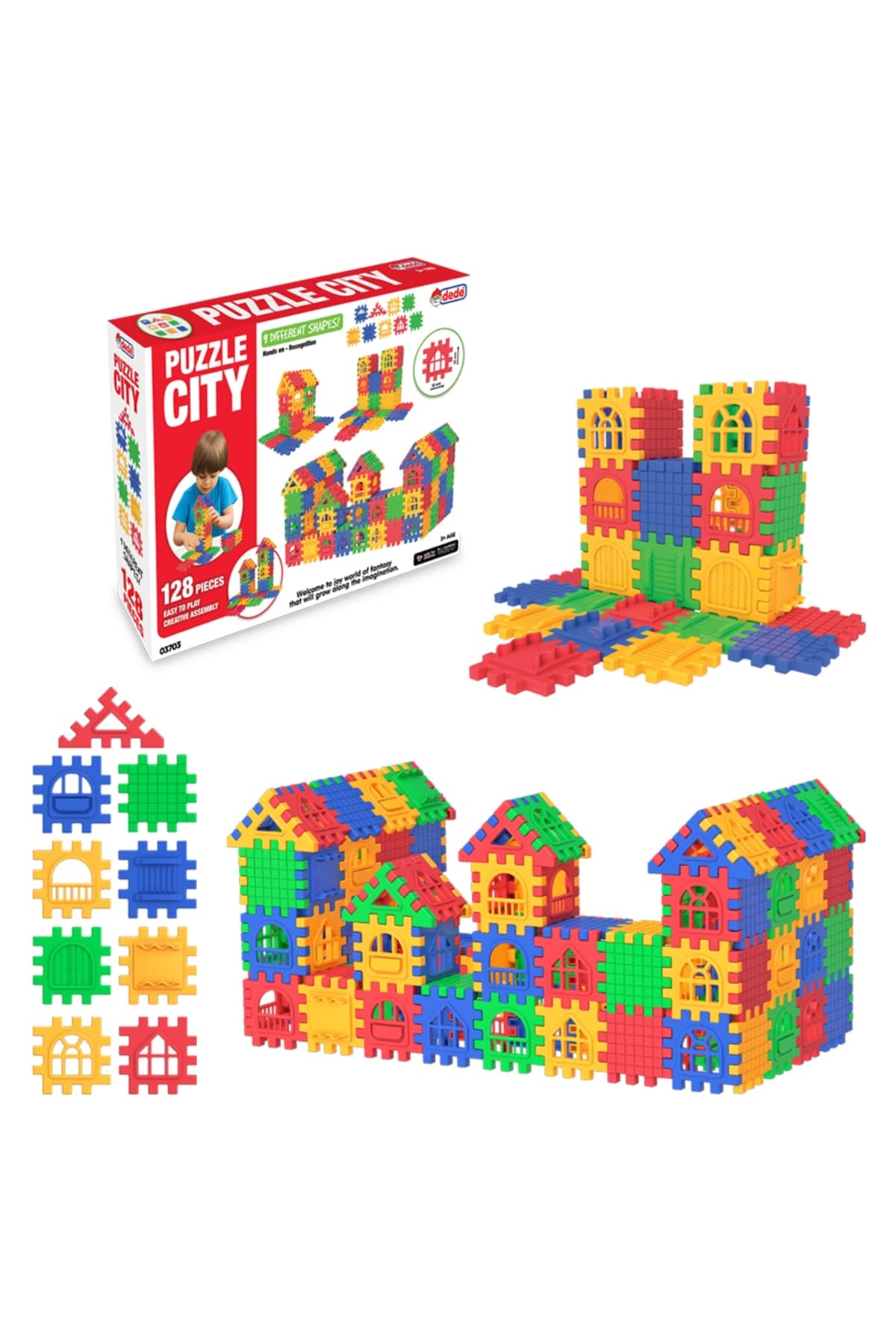 DEDE Puzzle City 128 Parça / Puzzle City 128 Pieces