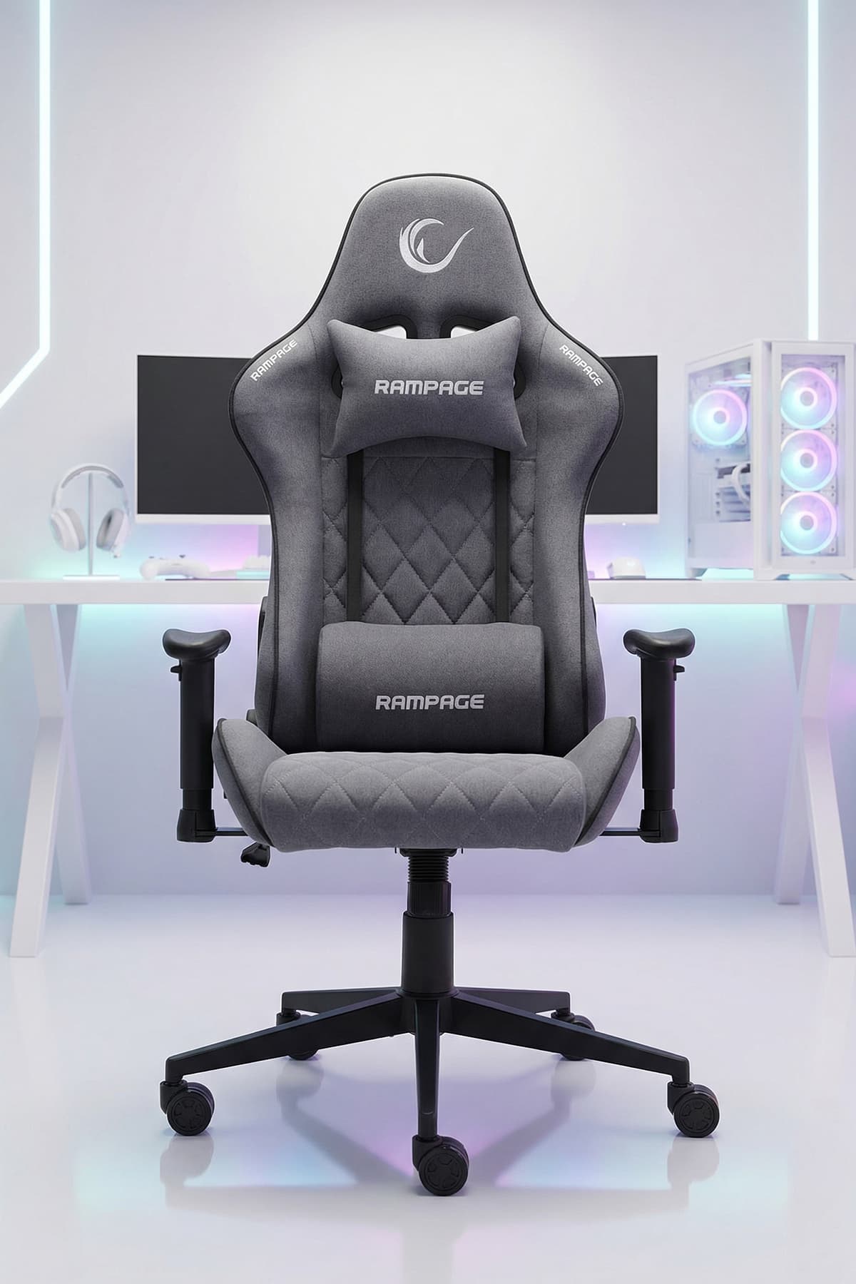 Rampage Myth Üst Seviye Terletmez Kumaş Gri Gaming Oyuncu Koltuğu (KL-R29 )