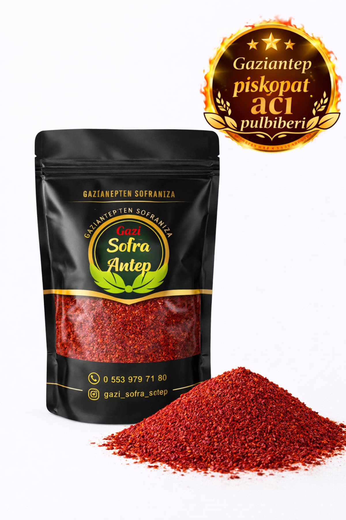 gazisofraantep Piskopat Atom Ipek Pulbiber 250 gr / Özel Lüks Baharat Serisi