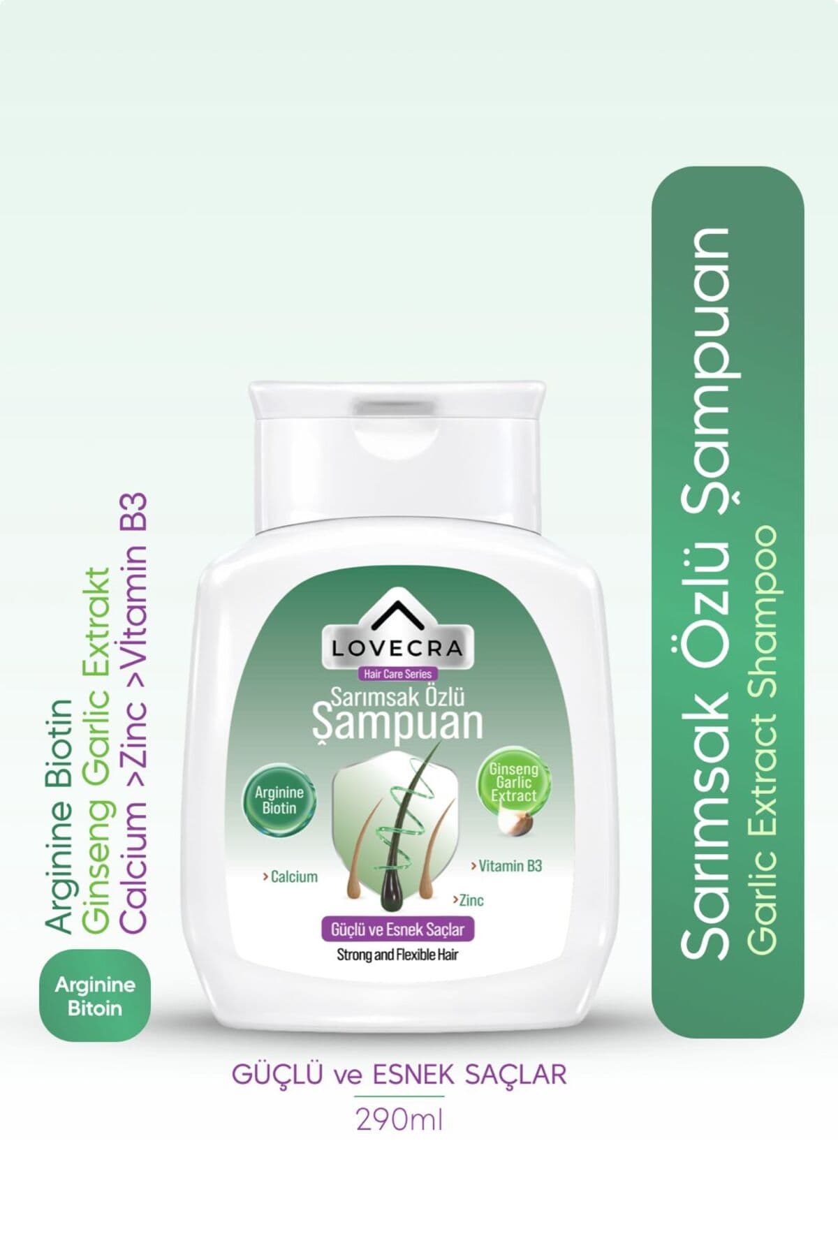 LOVECRA Sarımsak Özlü Şampuan Dökülme Karşıtı Saç Güçlendirici Besleyici Canlılık 290 ml