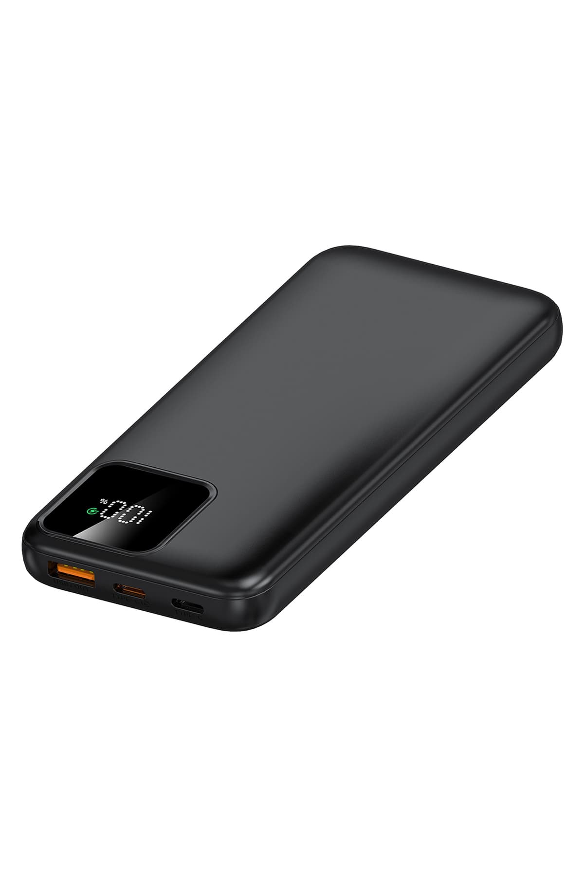 S-Link IP-G16L 10000mAh PD20W Type-C+Lightning Kablolu Siyah LCD Taşınabilir Pil Şarj Cihazı Powerba