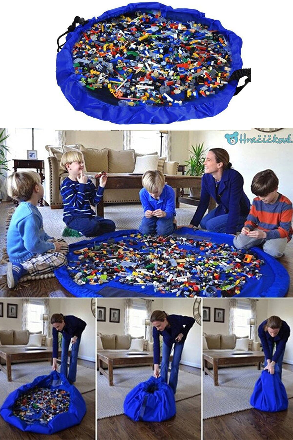 Bundeba Çocuk Oyuncak Hurcu Çanta Oyun Halısı Puzzle Ve Yapboz Eğitici Oyuncaklar Sepeti
