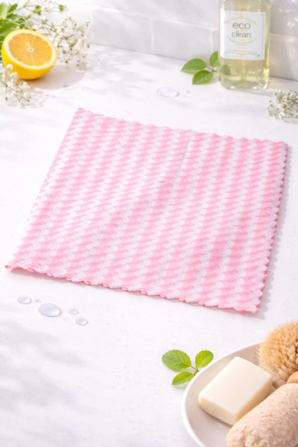 ARVALE 1 Adet Mikrofiber Bez 28x30, Süper Emici Mercan Polar Kumaş, Koku Yapmaz, Nem ve Bakteri Önler Çeyiz