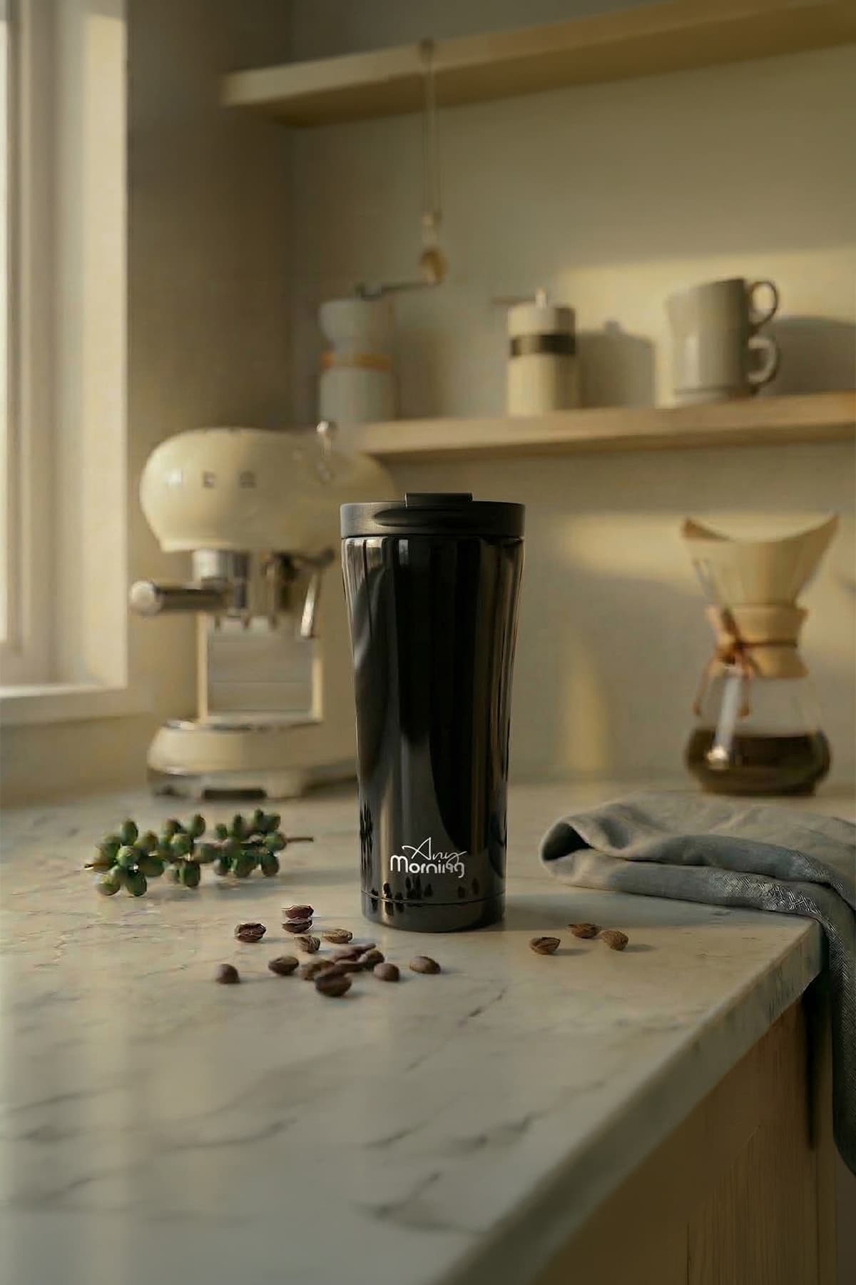 Any Morning SI231905 Termos Mug Siyah 450 ml