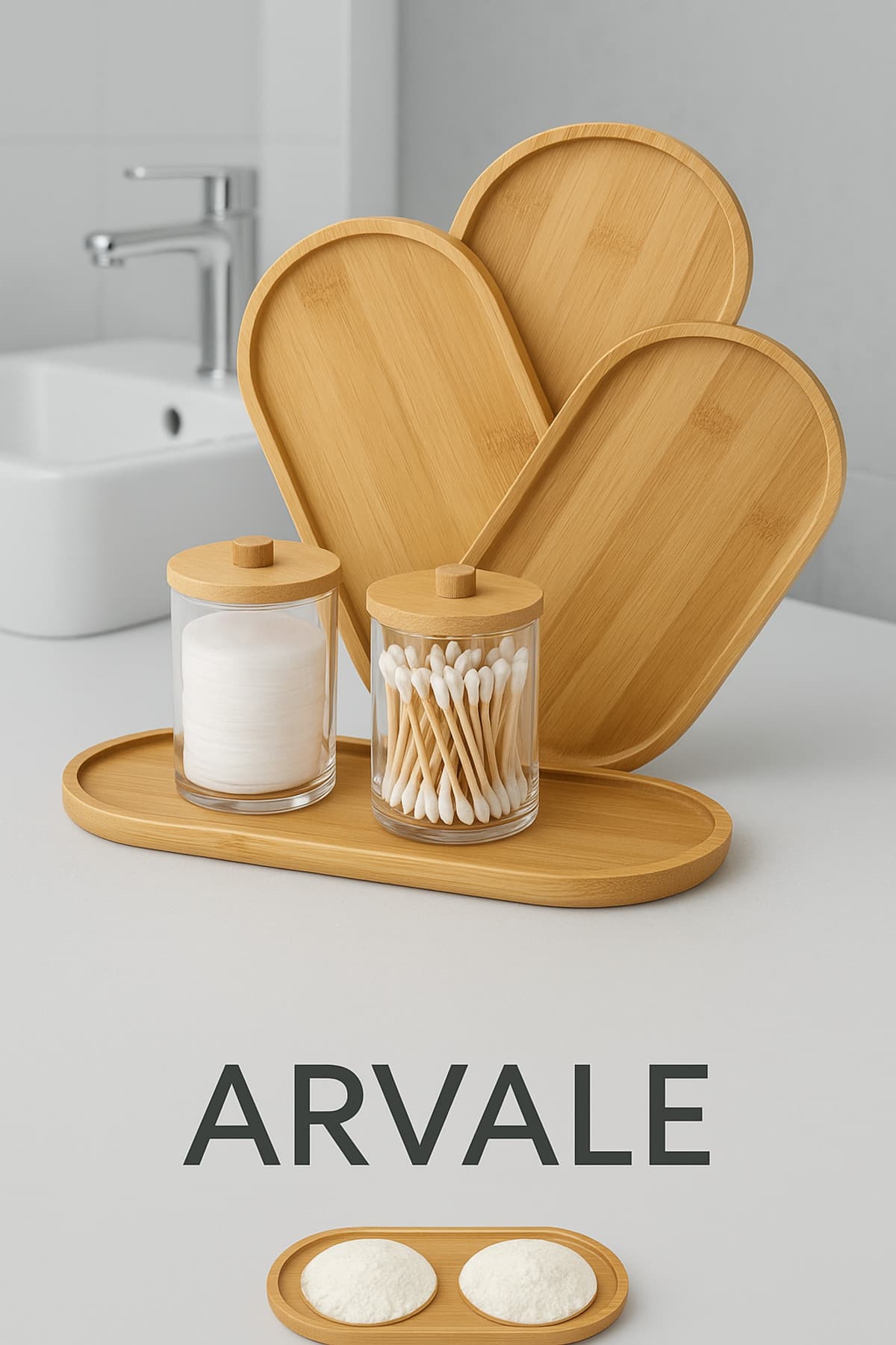 ARVALE 1 Adet Bambu Oval Sunum Ve Servis Tepsisi Yağdanlık Altlığı, | 23 x 12 cm Bej