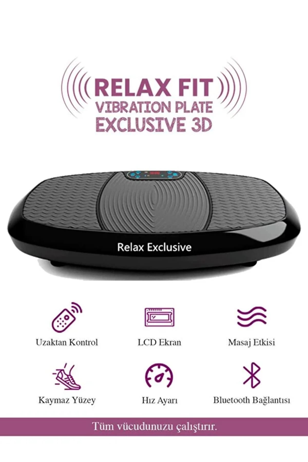 Relax Exclusive 3d Vibration Plate Hoparlörlü Titreşimli yatay+dikey+3d Spor Fitness Egzersiz Aleti Cihazı