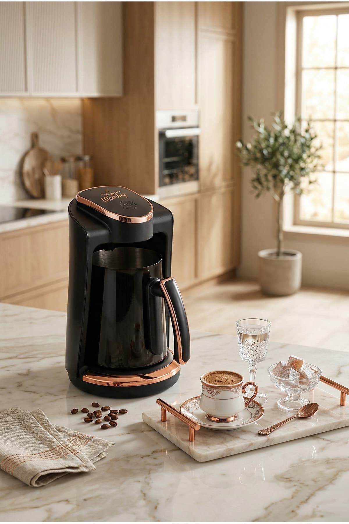 Any Morning Paslanmaz Çelik Cezveli Türk Kahvesi Makinesi, 4 Fincan Kapasiteli 250 ml LI23201S