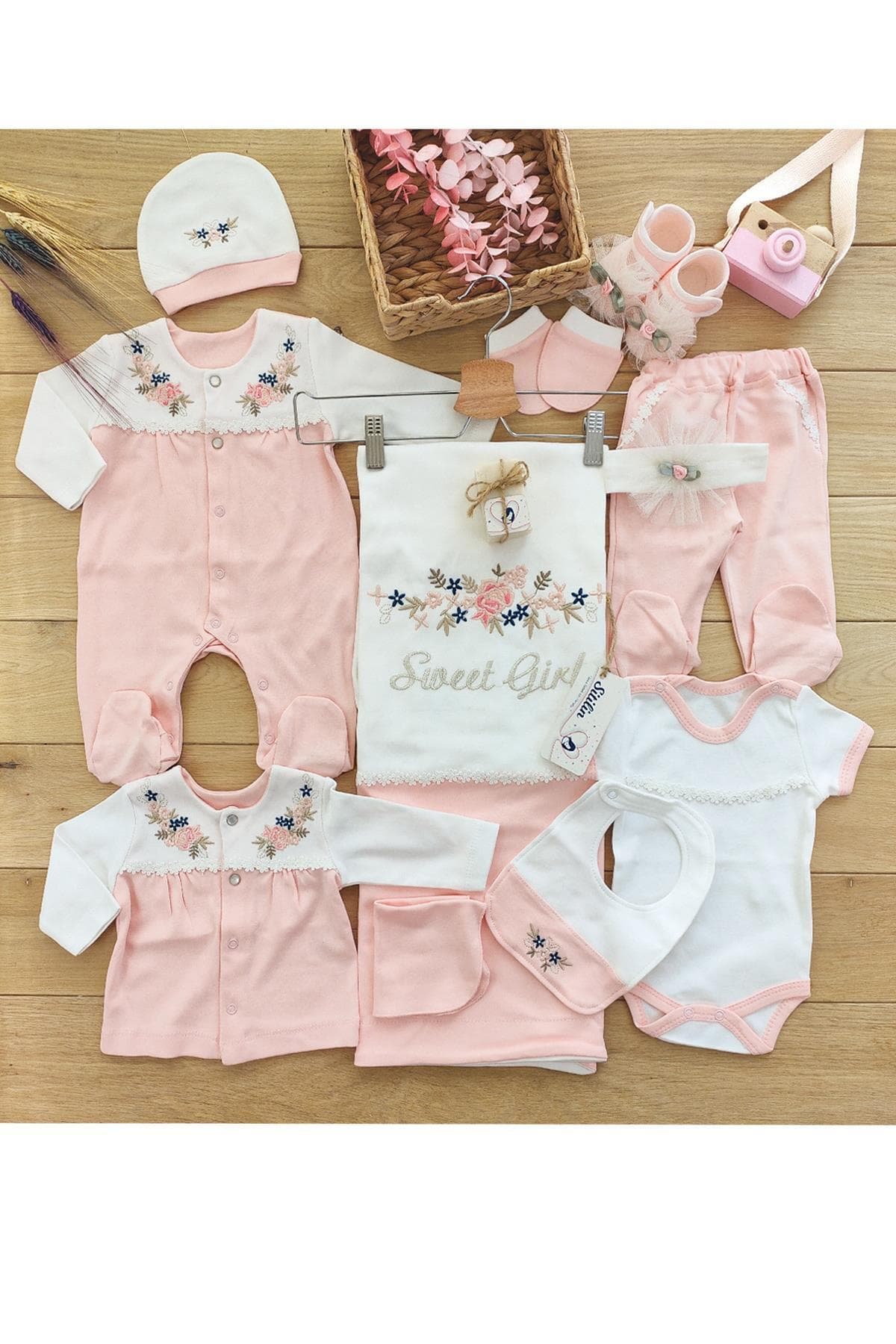 Sitilin Kız Bebek Natural Lüx Organik Hastane Çıkışı Yenidoğan Seti STL4663