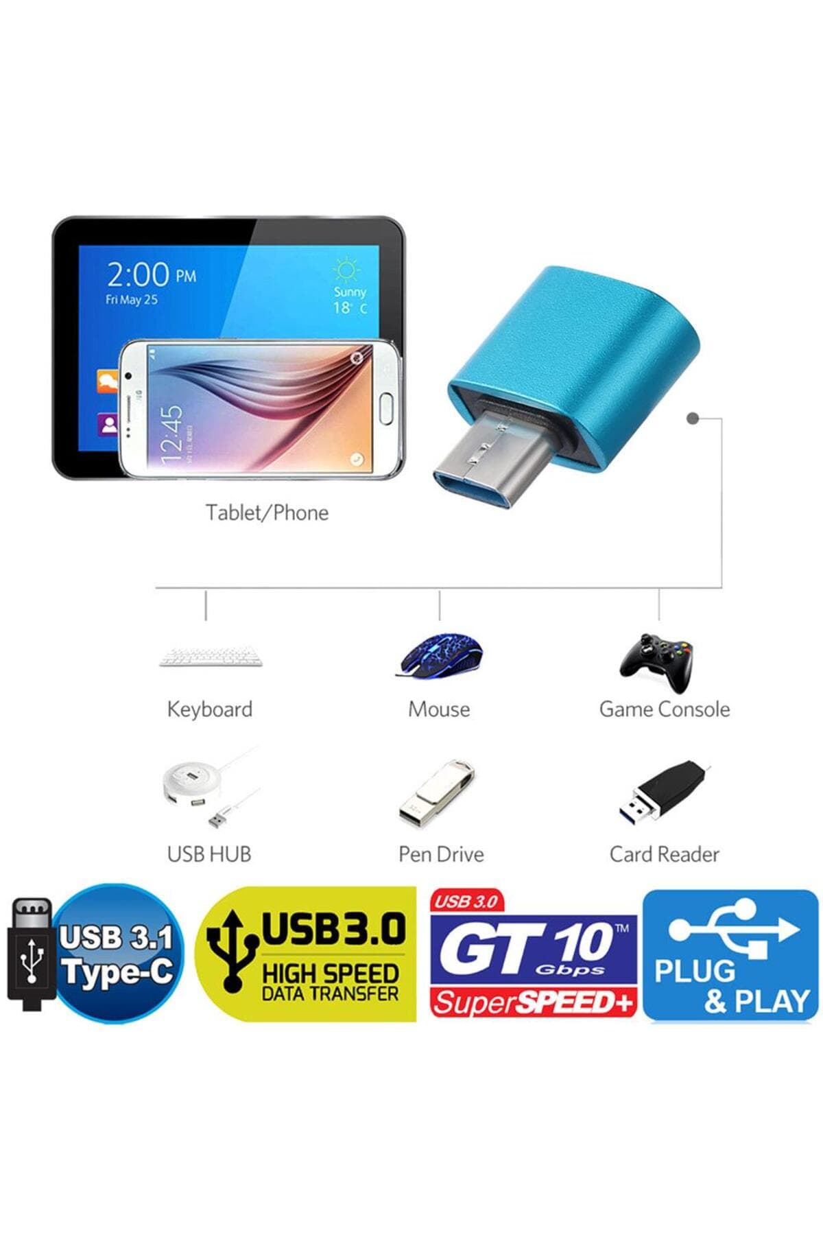 Gplus TC32 UTV007 Chip Android Video DVR Uyumlu TypeC OTG Adaptör