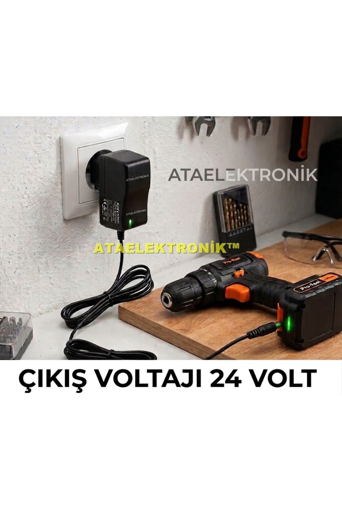 ATA ELEKTRONİK Yerli Üretim Su Arıtma Için Şarj Adaptörü 24 Volt 1,5 Amper Adaptör Şarjı 24 Volt 1.5ah