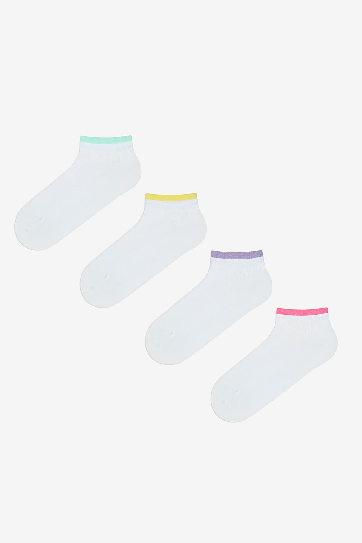 Penti Multicolored Ankle Line Beyaz 4lü Patik Çorap