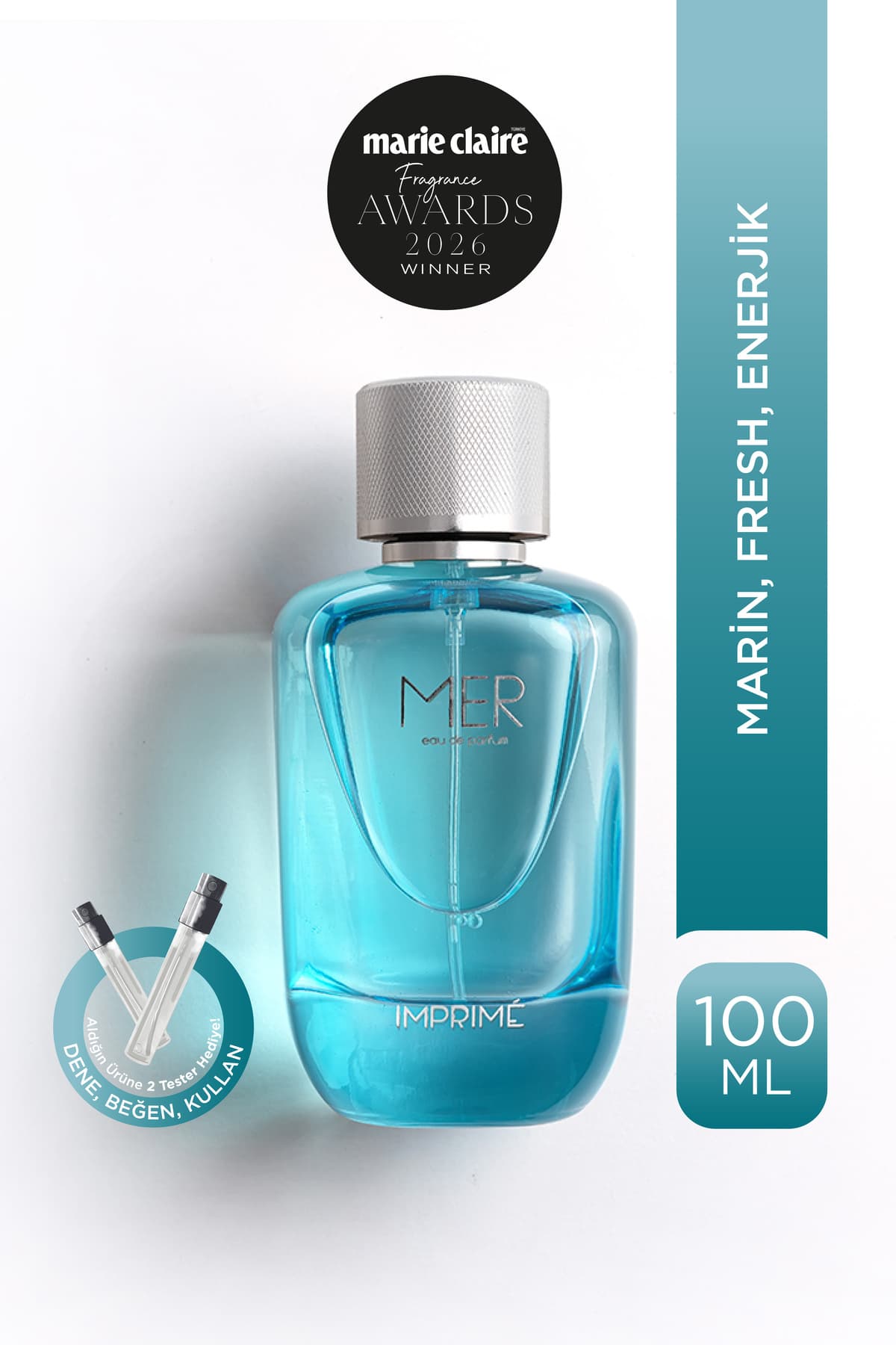 Imprime Mer Edp Erkek Parfüm 100Ml | Marin Ve Fresh | Deniz, Bergamot, Nilüfer, Paçuli, Sandal Ağacı