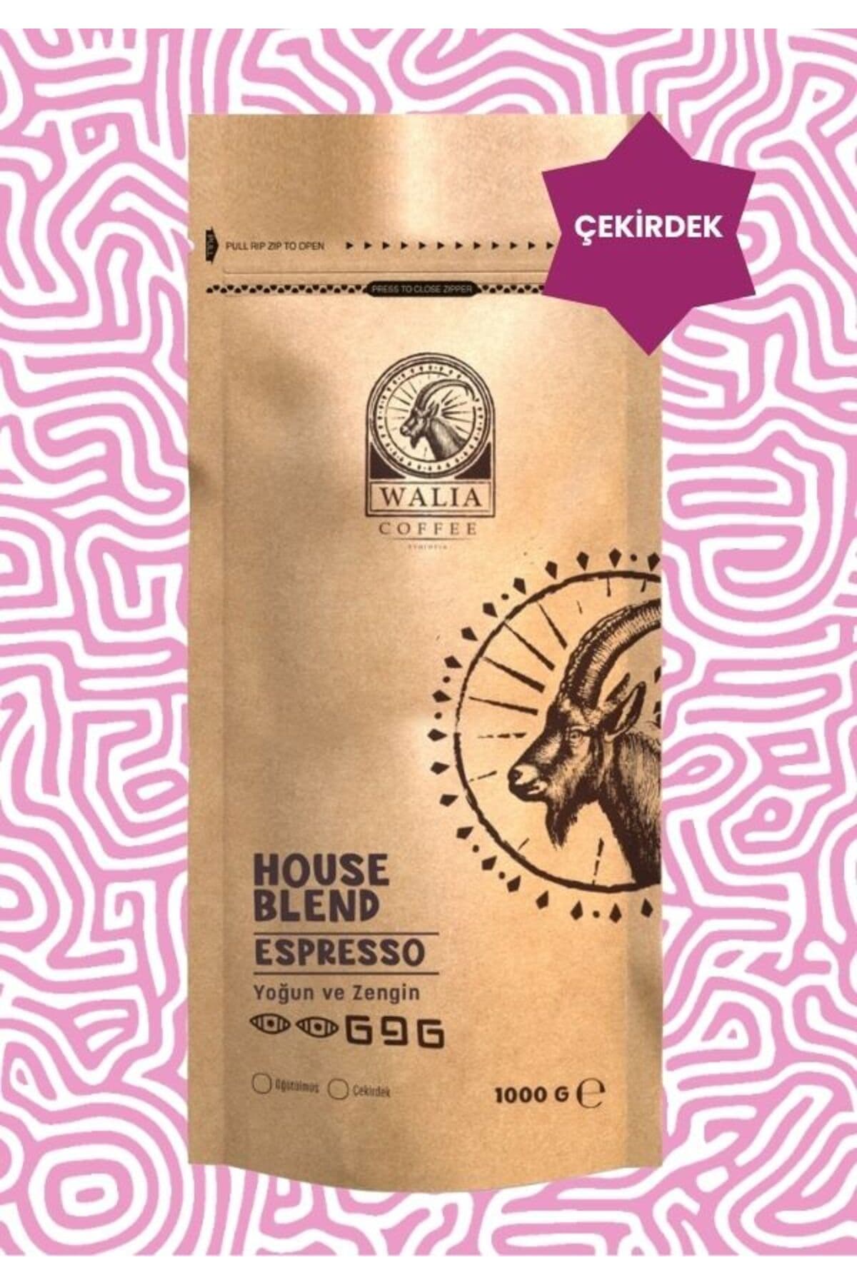 Walıa Coffee Ethıopıa Espresso Çekirdek House Blend 1Kg Orta Kavrum