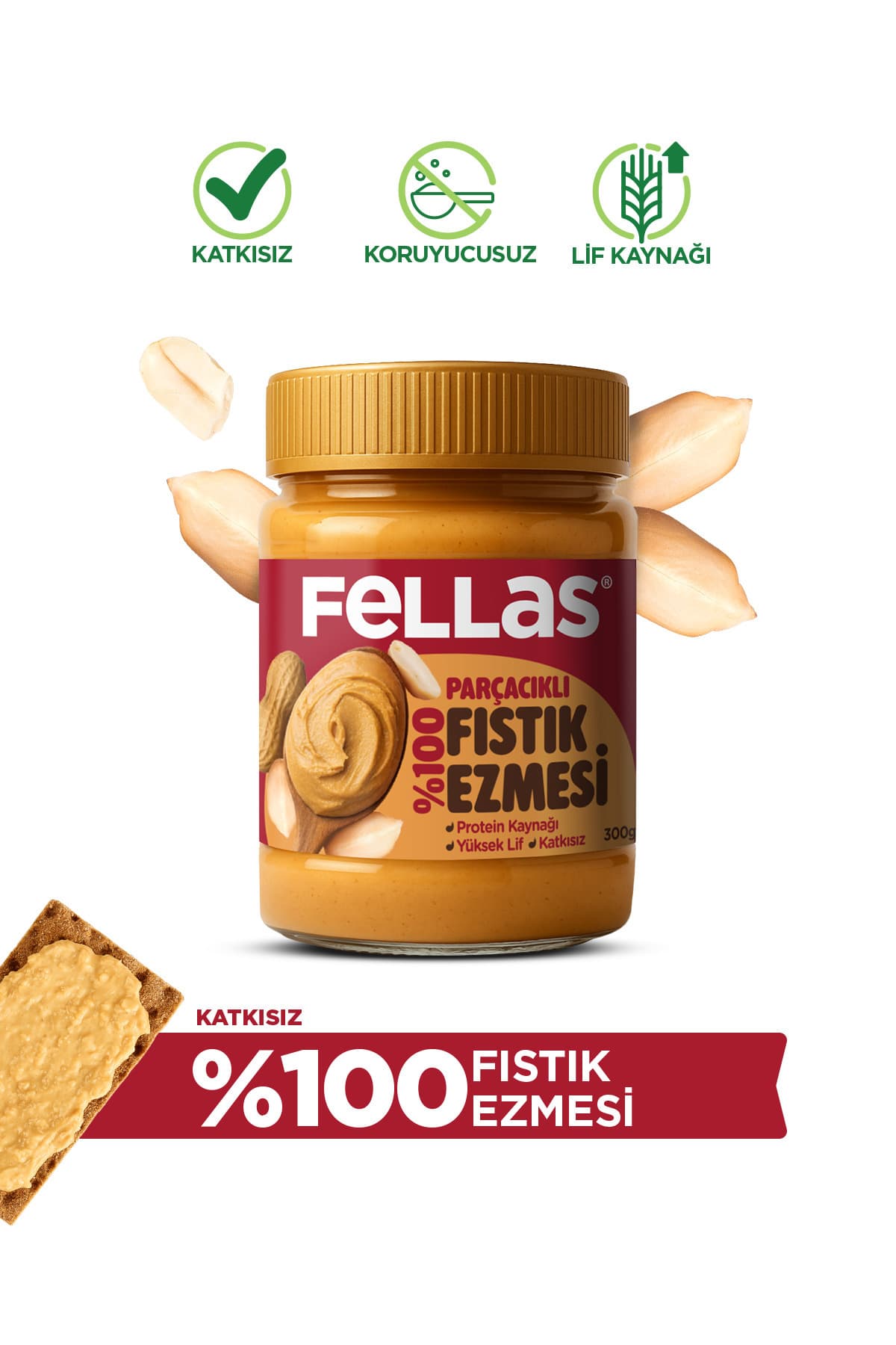 Fellas %100 Fıstık Ezmesi (300 G)