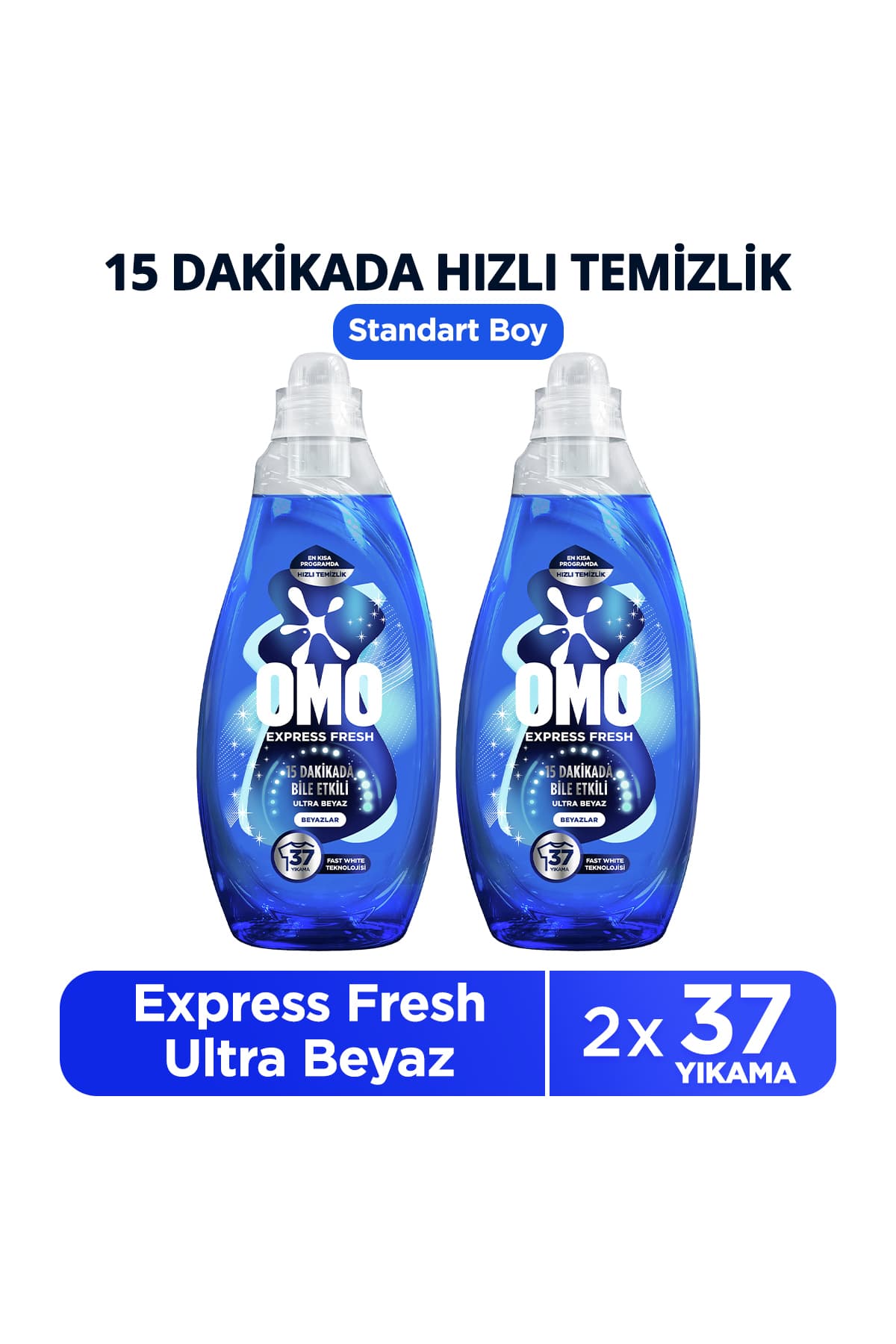 Omo Express Fresh Ultra Beyaz Sıvı Çamaşır Deterjanı 1480 ml x2