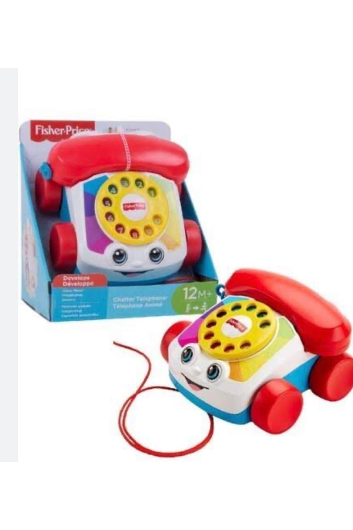 Fisher Price ZümrütOyuncakStore Eğitici Oyuncak Geveze Telefon Sürüklenebilir Çevirmeli Oyun Telefonu Fgw66