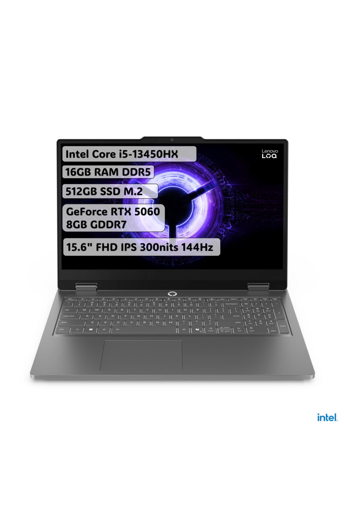 LENOVO LOQE Intel Core i5-13450HX 16GB 512GB SSD 15.6" FHD 144Hz RTX5060 8GB GDDR7 FreeDOS 15.6" 83SC000TTR