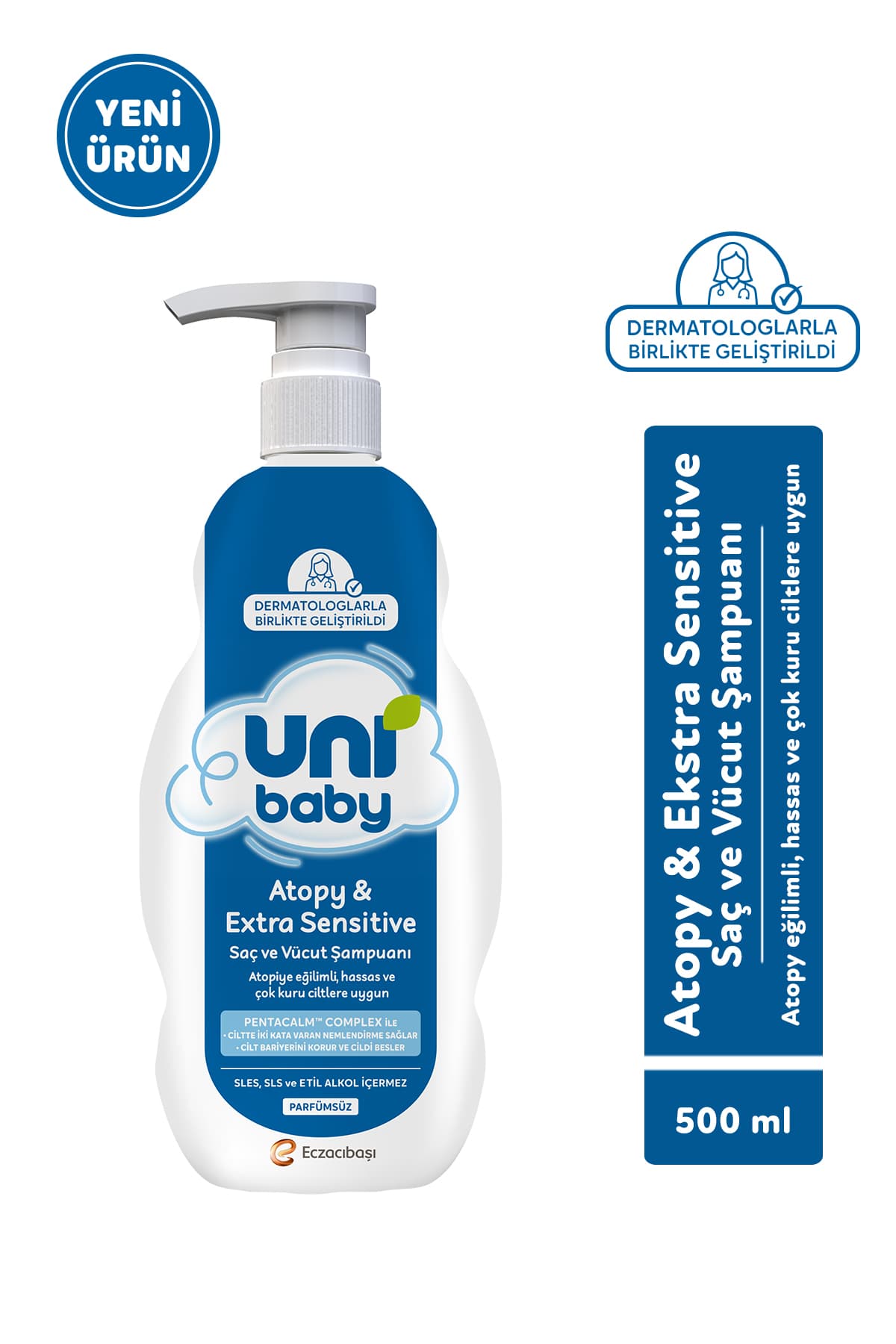 Uni Baby Atopy & Extra Sensitive Atopik Ciltlere Özel Saç ve Vücut Şampuanı 500 ml