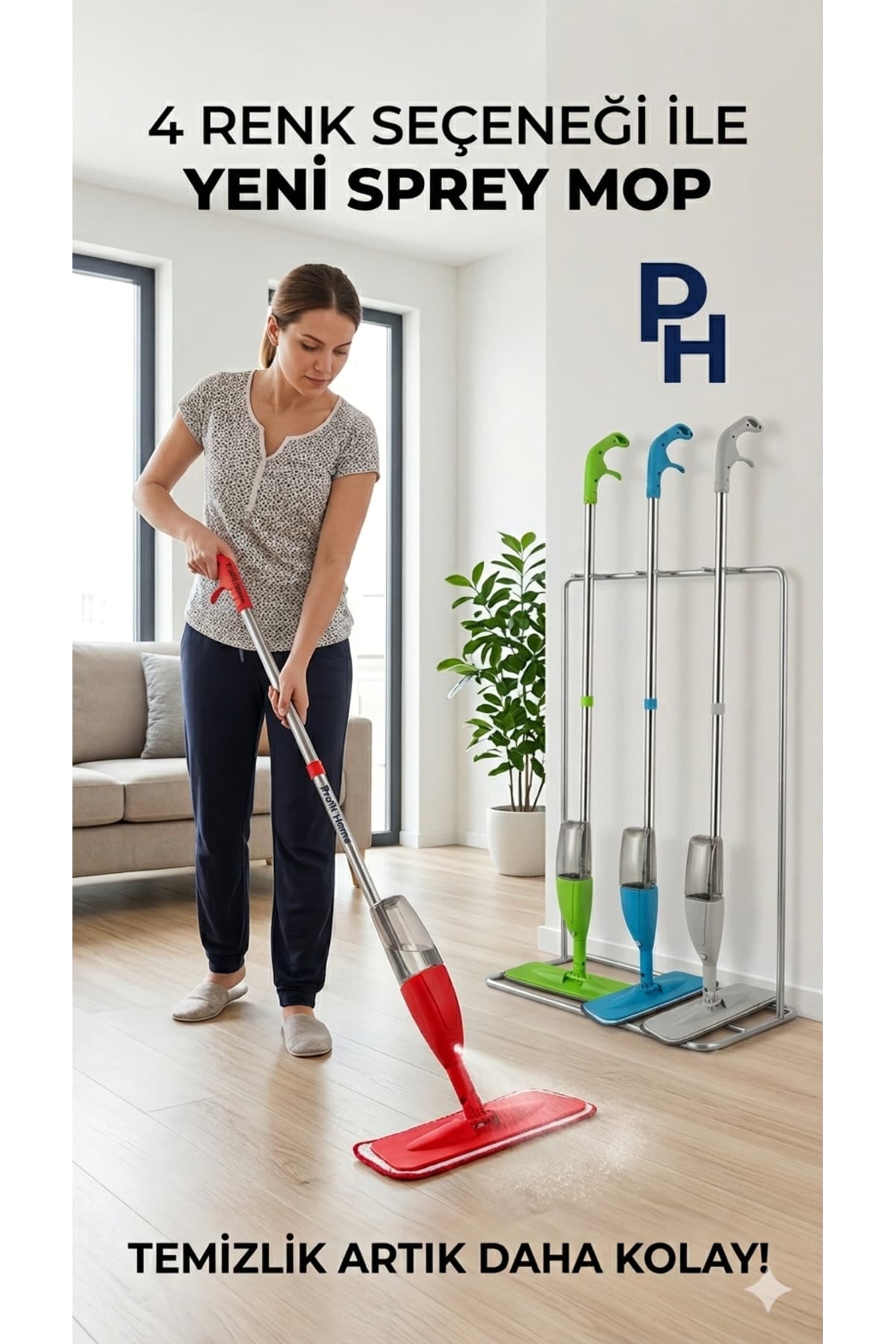 firsatgeldi Sprey Mop Deterjan Hazneli Temizlik Seti
