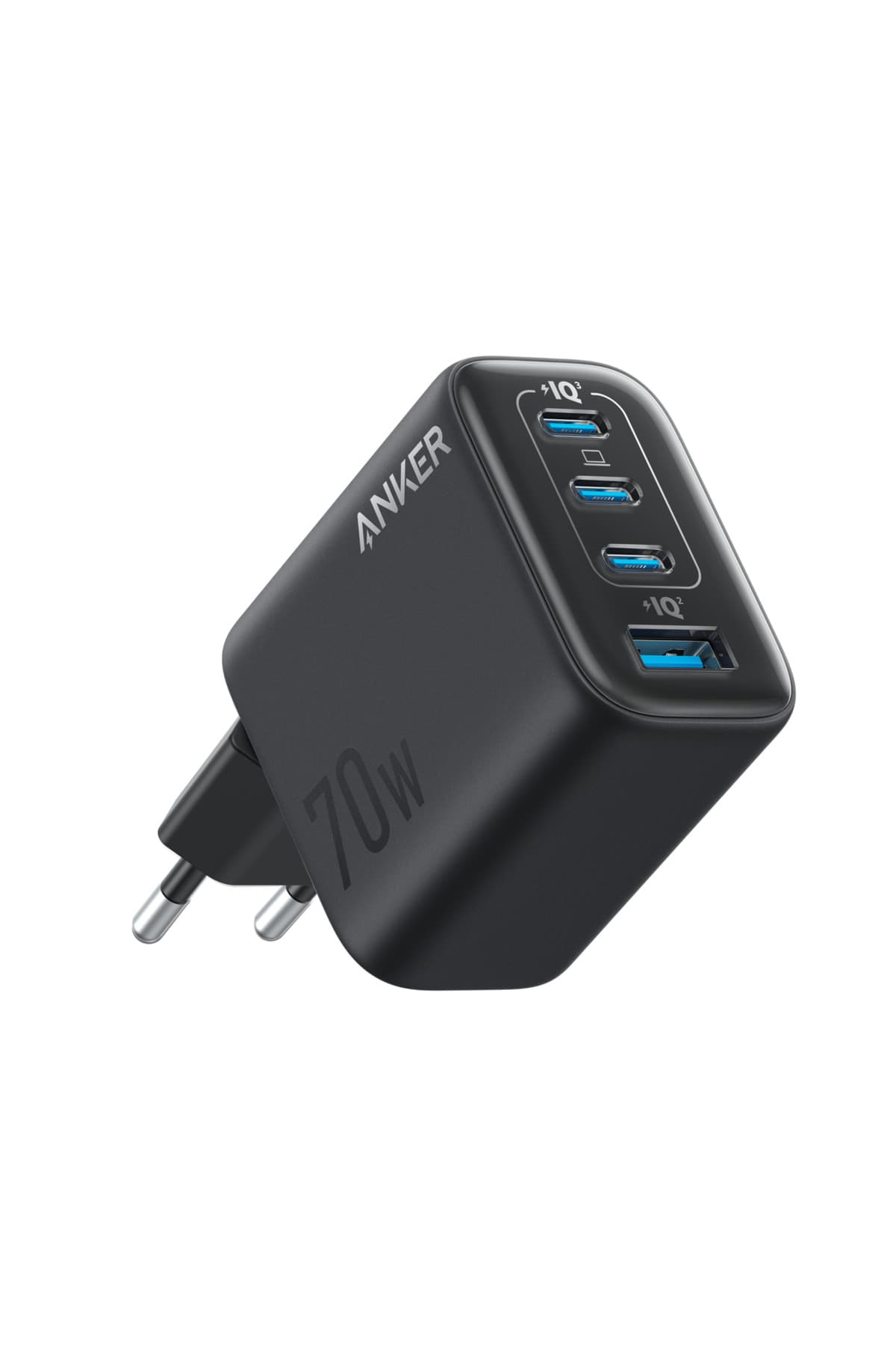 Anker Zolo 70W USB-C Şarj Cihazı, 4 Bağlantı Noktası, Siyah - A121C