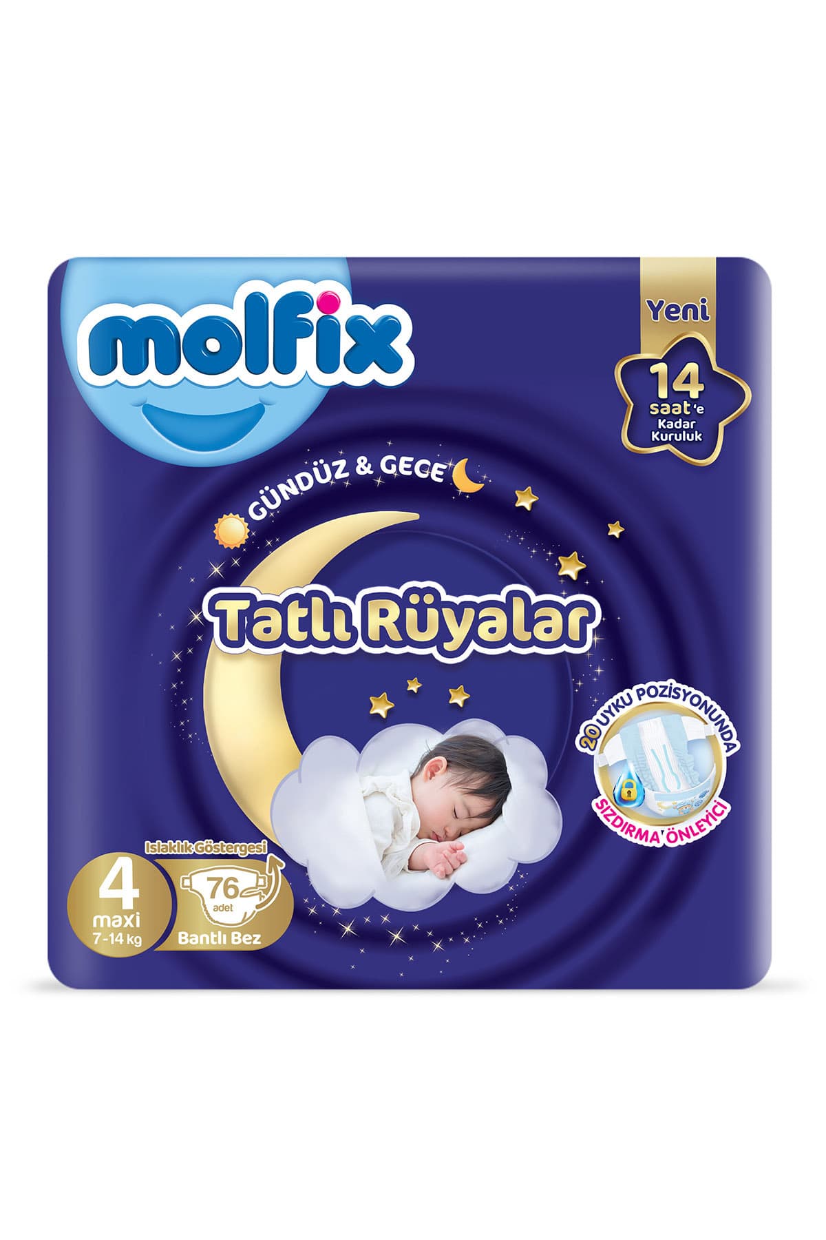 Molfix Tatlı Rüyalar Fırsat Paketi 4 Beden Maxi 76 Adet