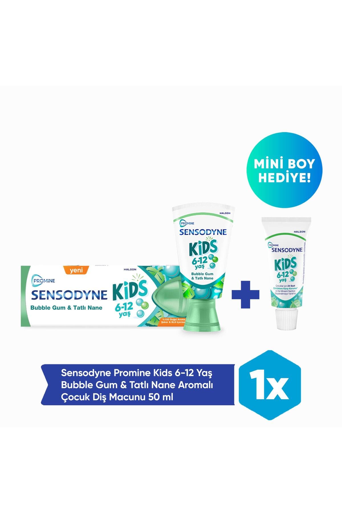 Sensodyne Promine 6 +Yaş Çocuk Diş Macunu 50Ml - Bubble Gum Aromalı 50Ml + Mini Boy Hediye! (15Ml