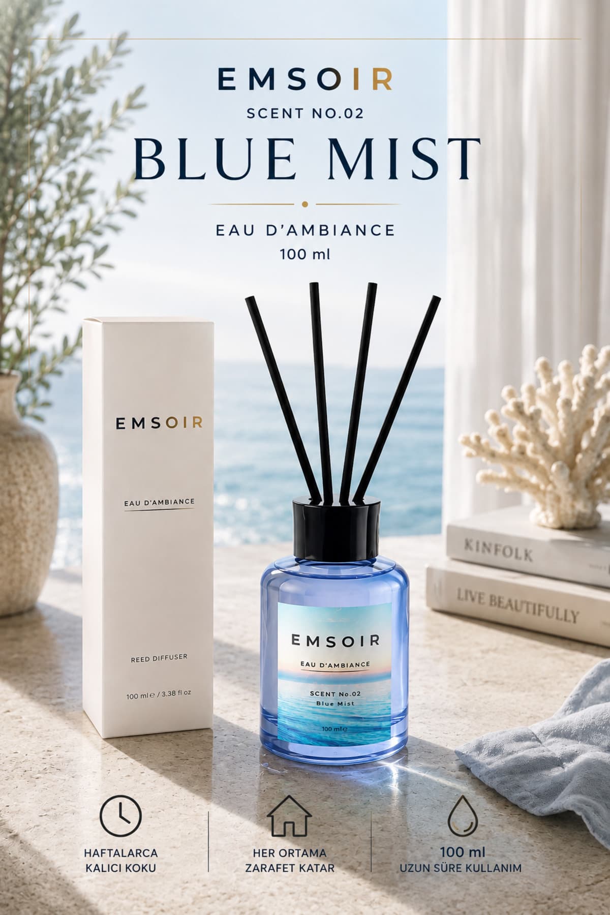 EMSOIR Blue Mist Çubuklu Oda Kokusu 100ml