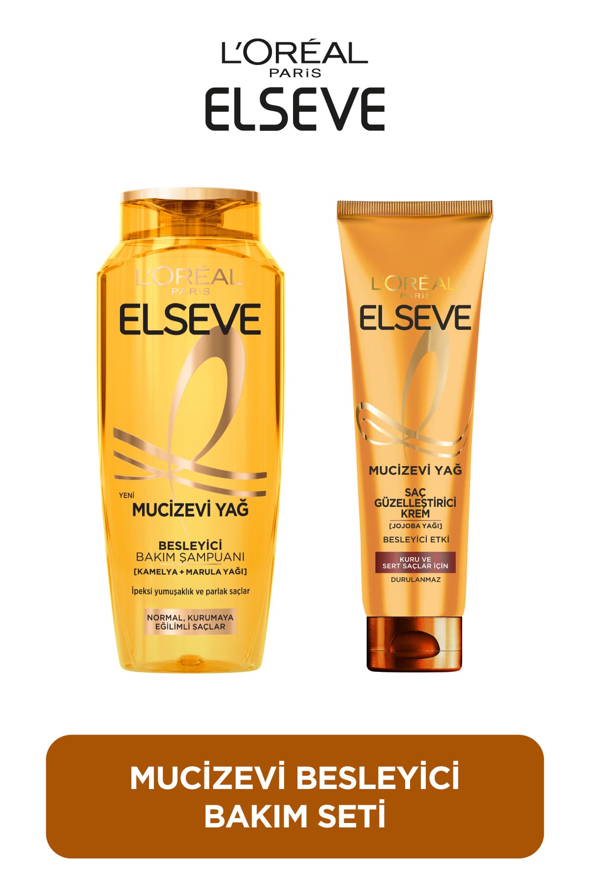 Elseve Mucizevi Yağ Besleyici Bakım Şampuanı 400 Ml + Mucizevi Yağ Saç Güzelleştirici Krem 150 Ml