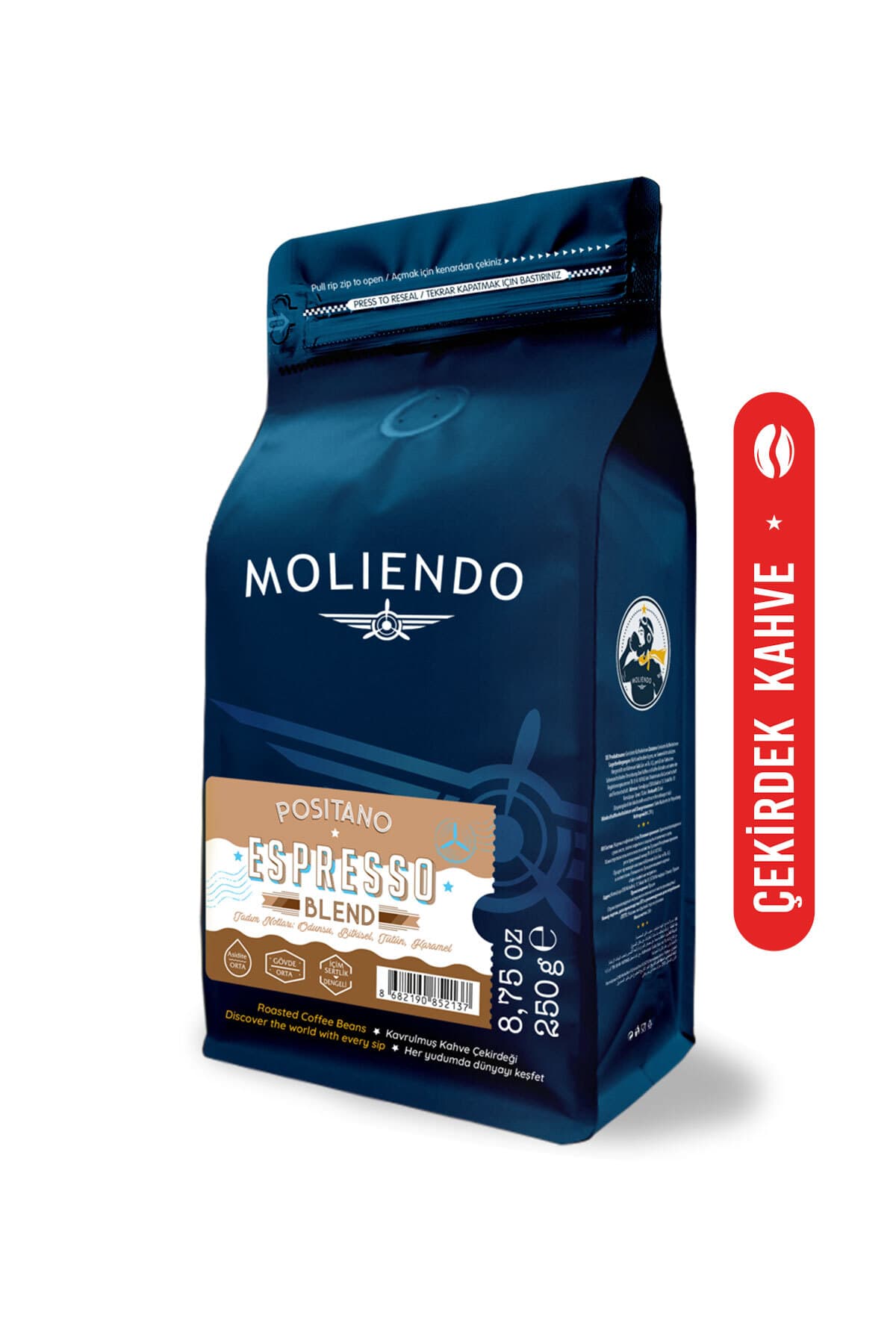 Moliendo Positano Espresso Blend Kahve (Çekirdek Kahve) 250 g